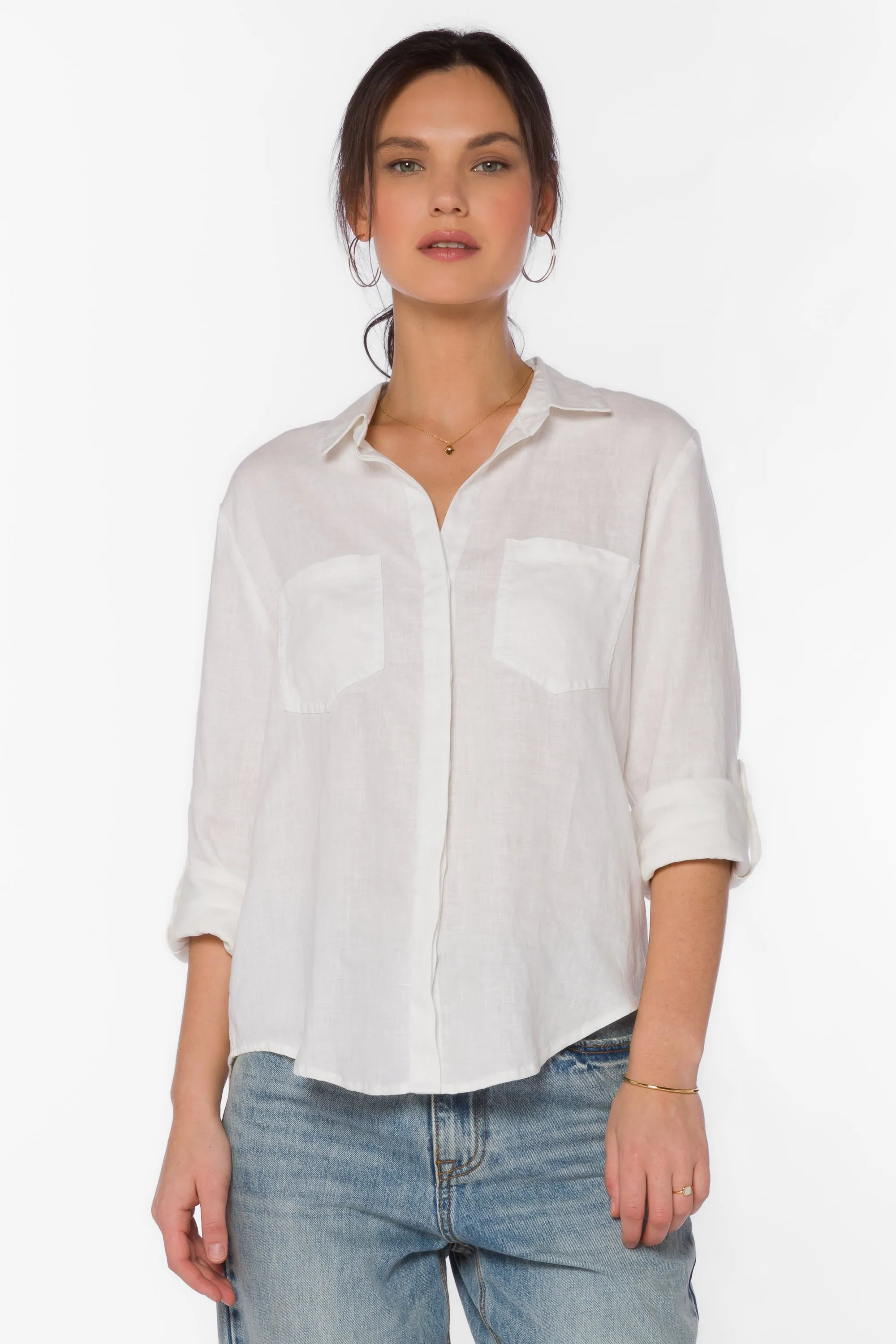 Riley White Linen Shirt sold by Velvet Heart product image thumbnail 3