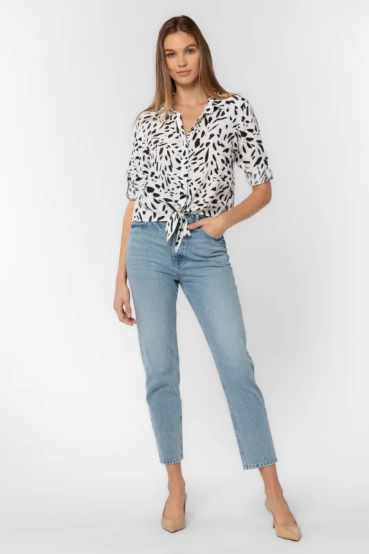 Solange White Black Top sold by Velvet Heart