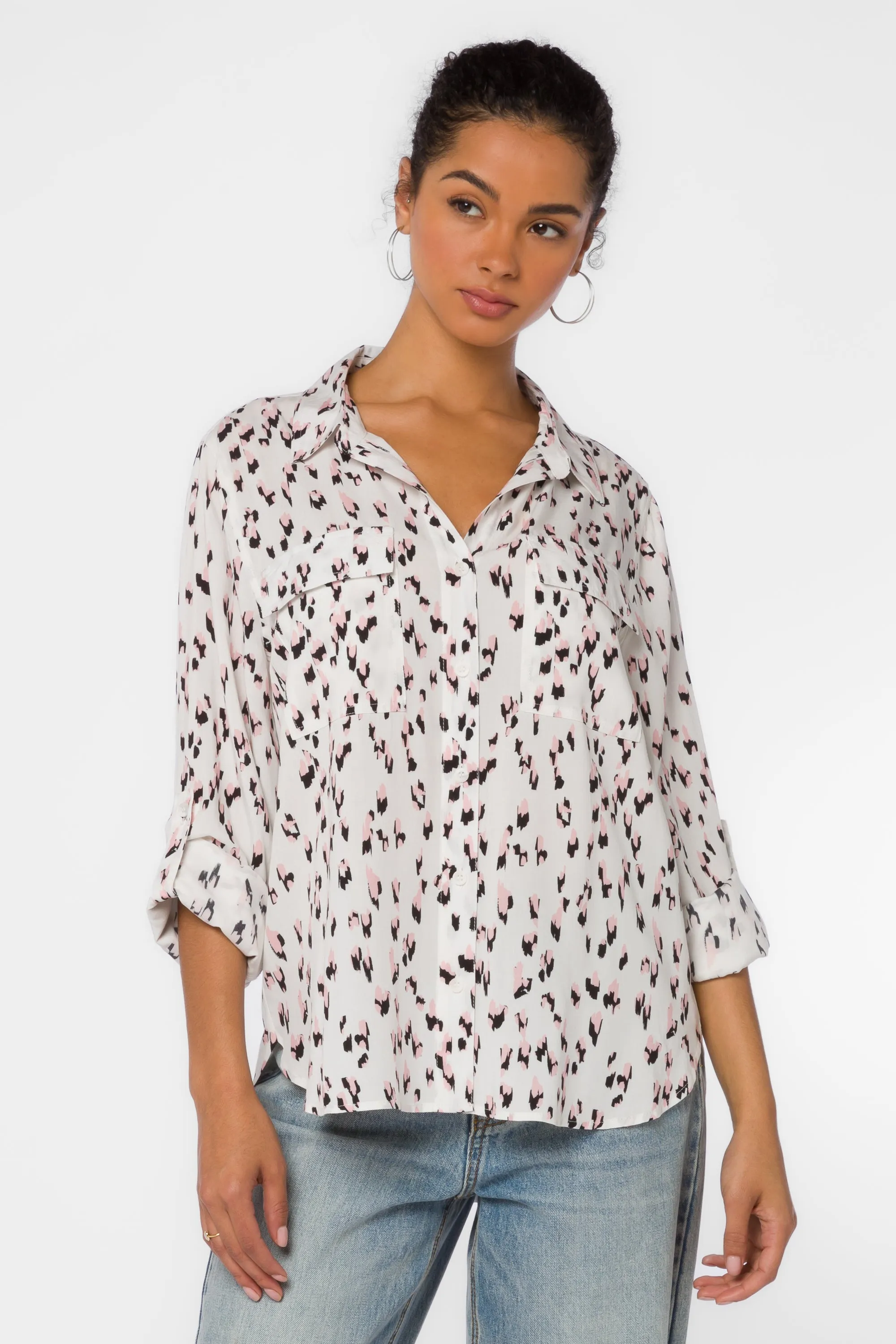 Talma Pink Black Abstract Shirt sold by Velvet Heart product image thumbnail 3