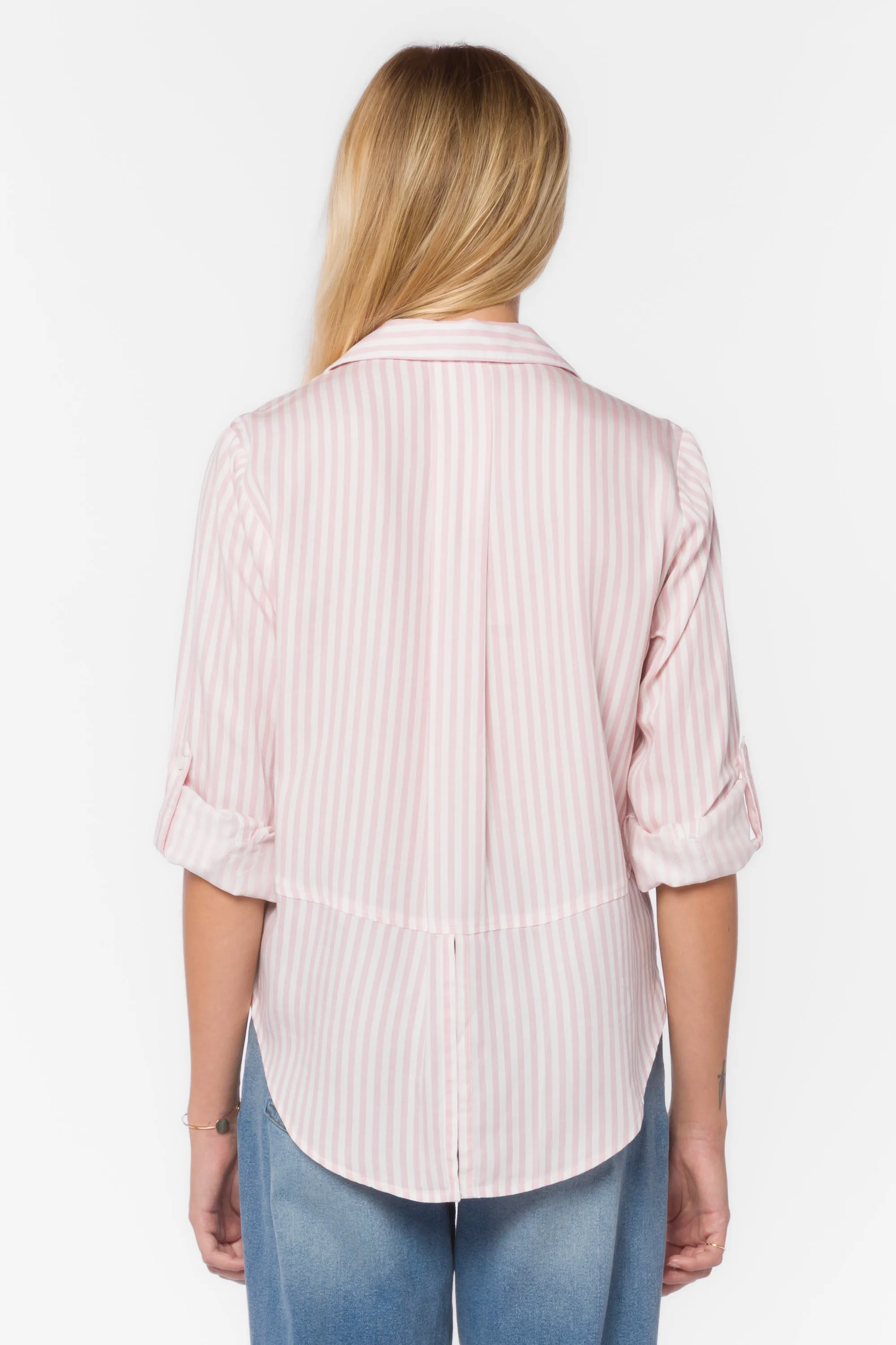 Riley Pink White Stripe Shirt sold by Velvet Heart product image thumbnail 4