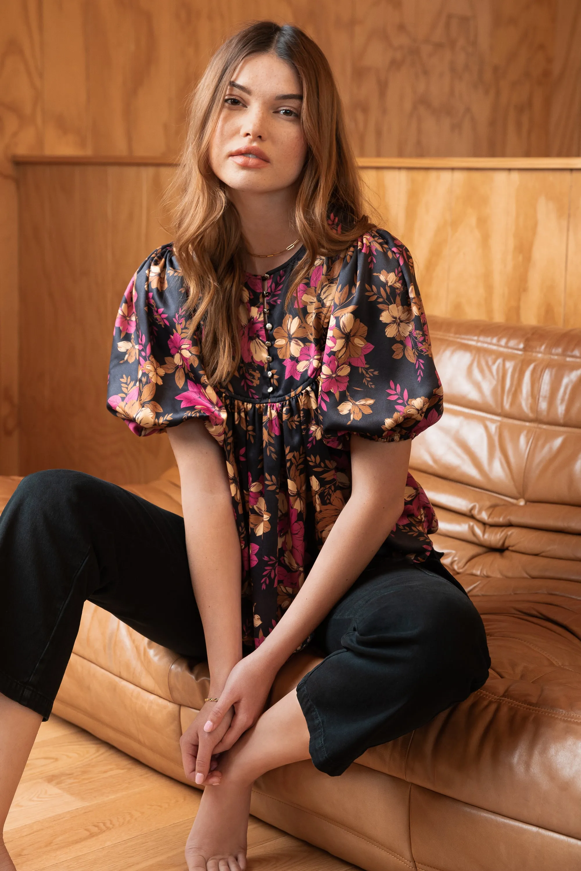 Soleil Gold Floral Blouse sold by Velvet Heart product image thumbnail 2
