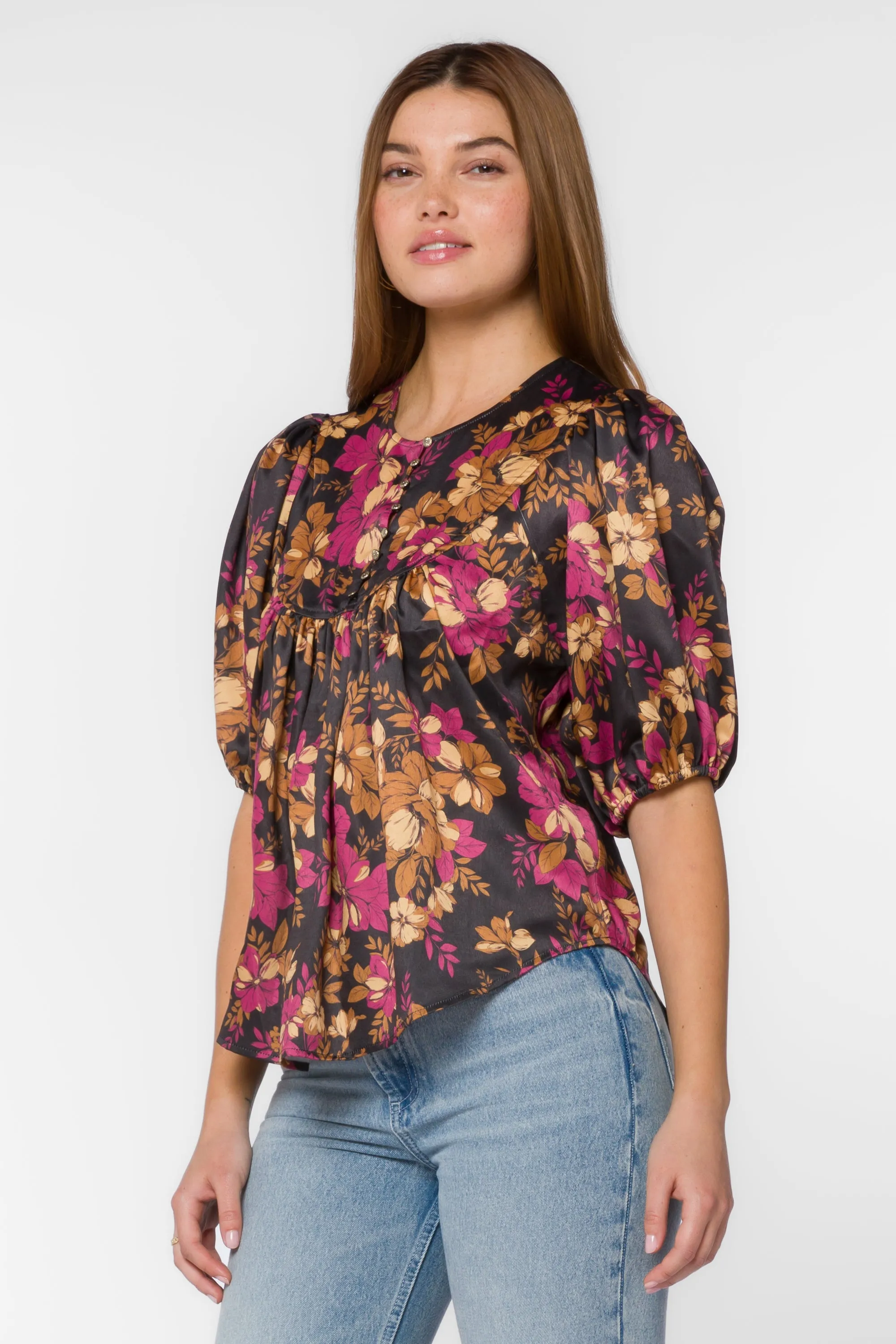 Soleil Gold Floral Blouse sold by Velvet Heart product image thumbnail 4