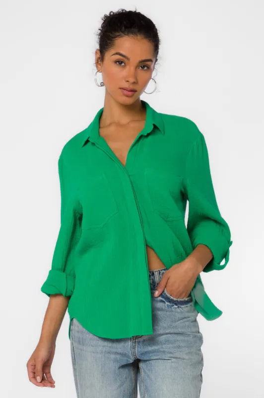 Riley Bright Green Shirt sold by Velvet Heart