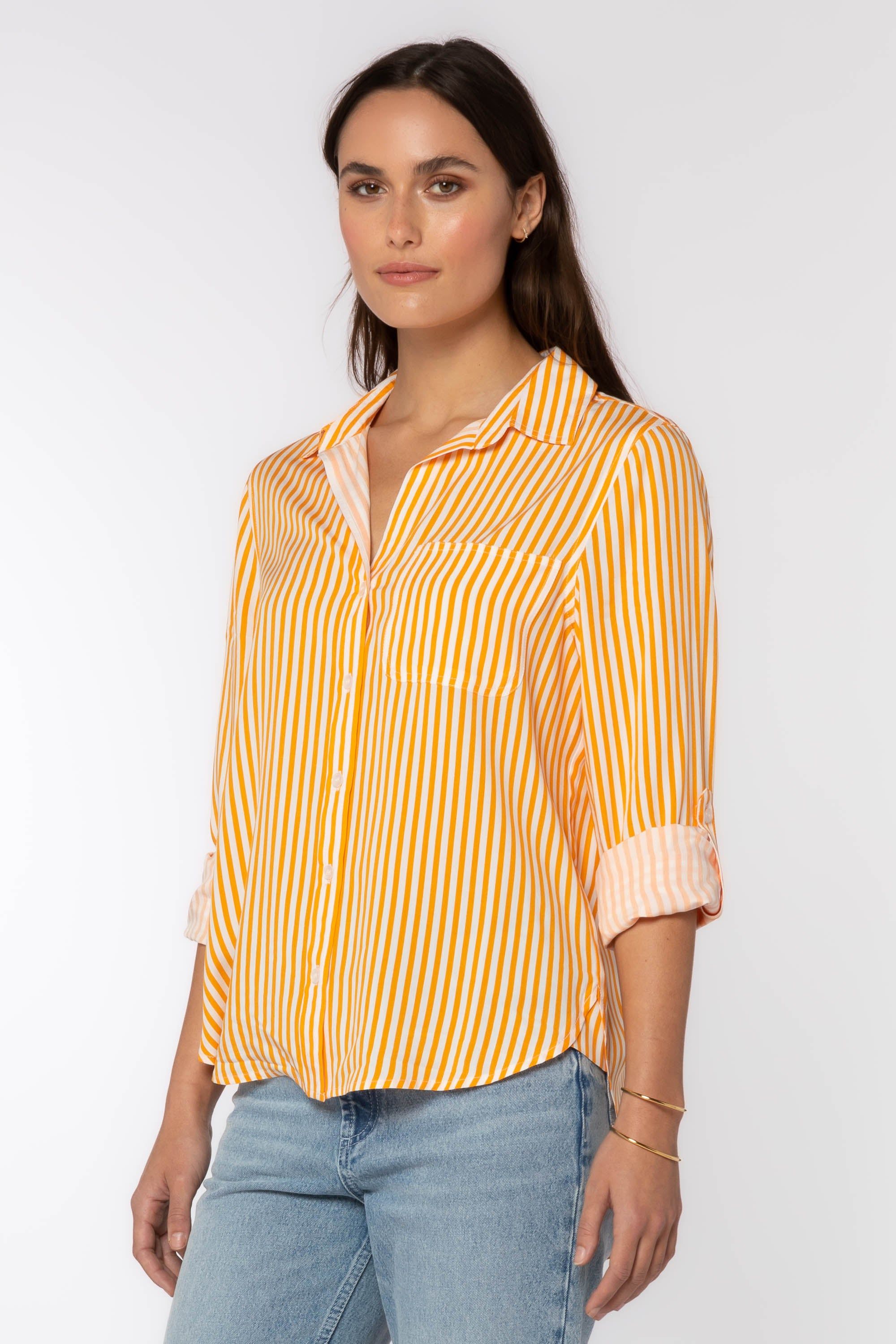 Elisa Orange Stripe Shirt sold by Velvet Heart product image thumbnail 3