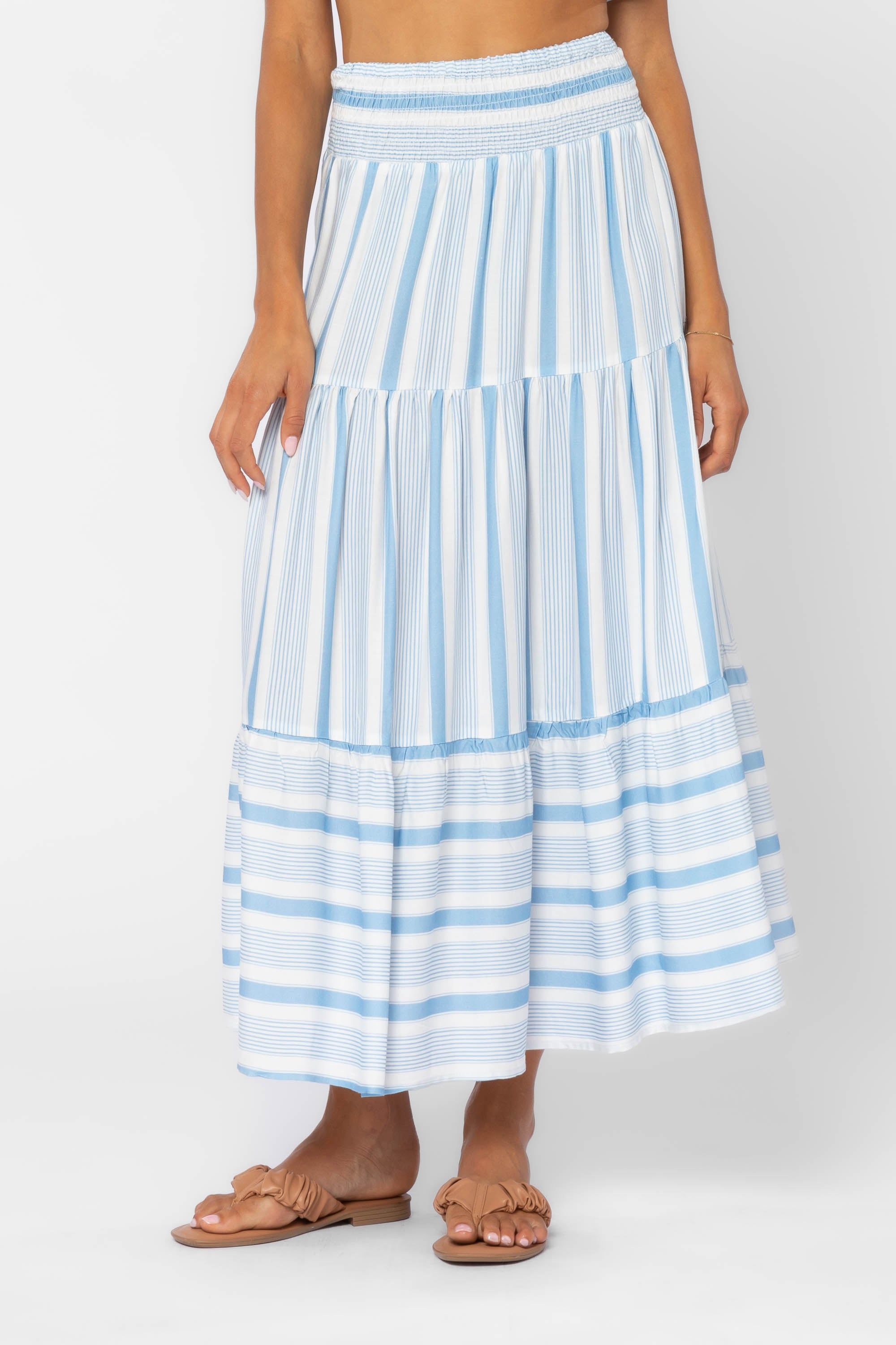 Irene Blue Stripe Skirt sold by Velvet Heart product image thumbnail 2
