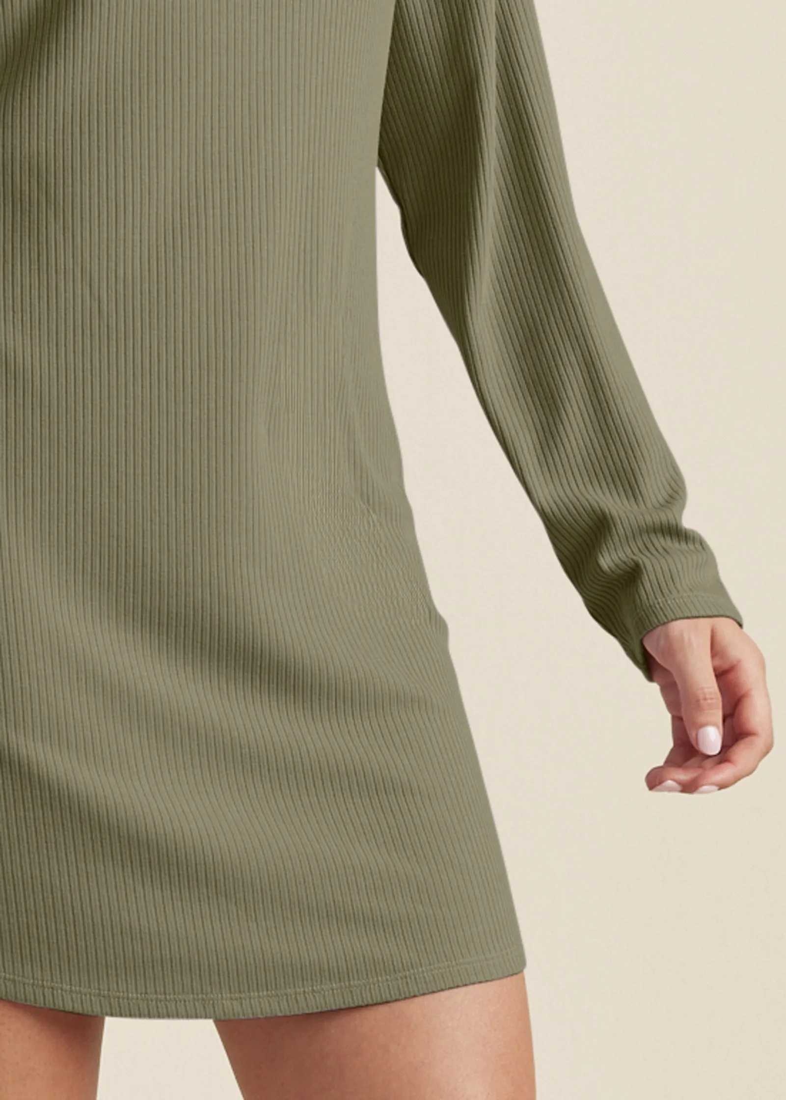 Ribbed T-Shirt Dress - Olive sold by VENUS product image thumbnail 4