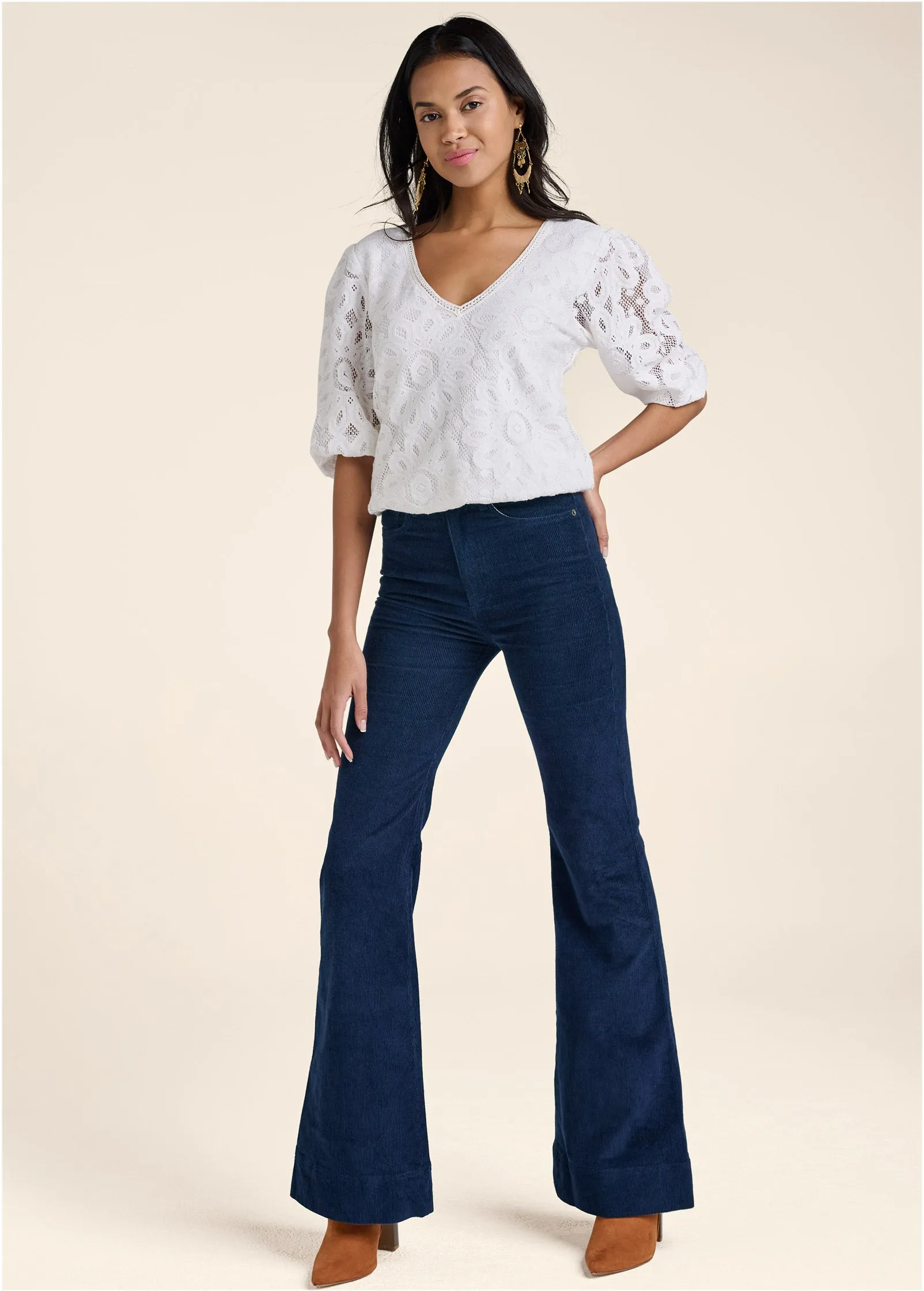 Lace Tie-Back Top - Off White sold by VENUS product image thumbnail 2