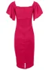 Fluted Satin Midi Dress - Dark Pink sold by VENUS
