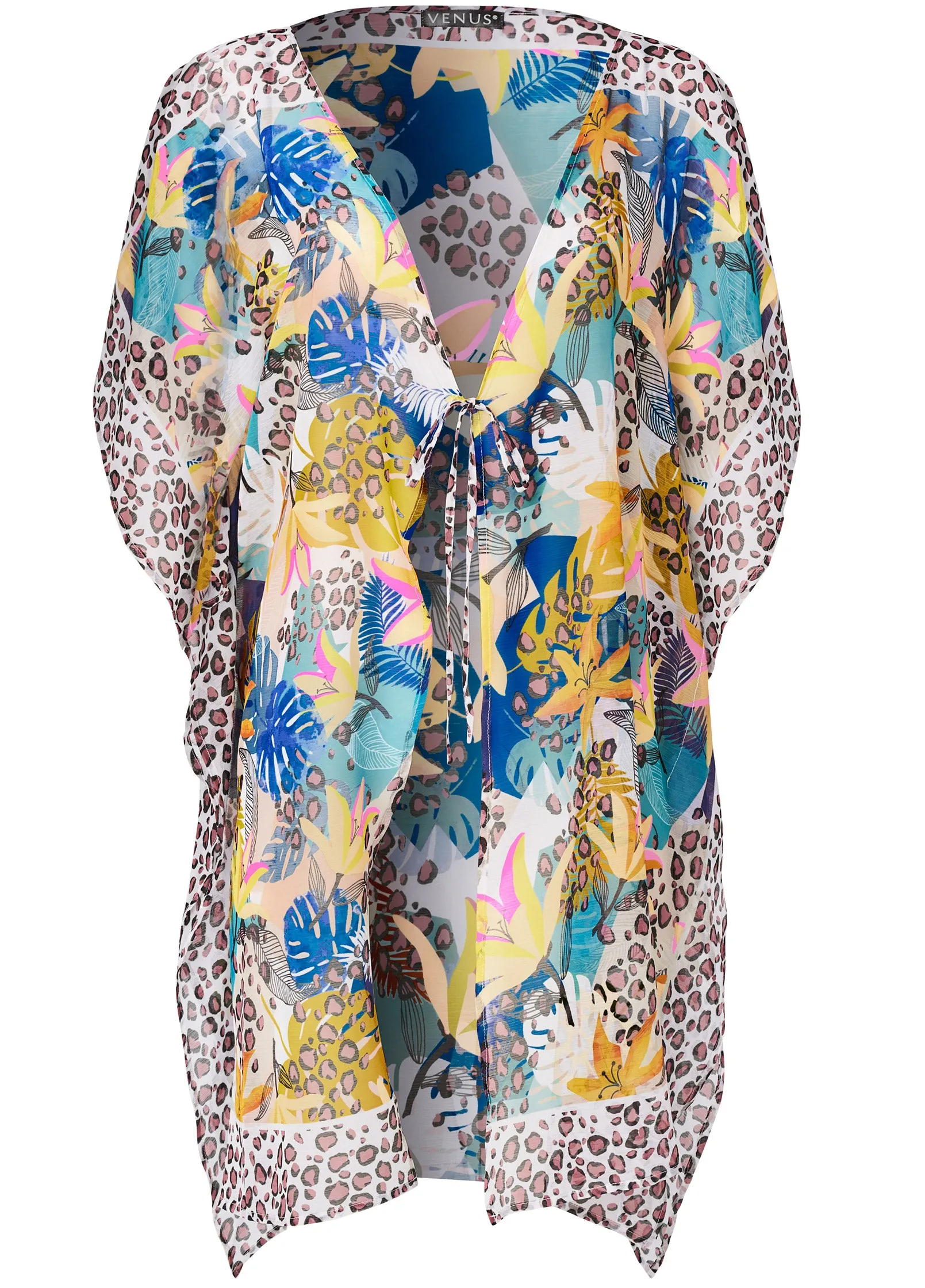 Front Tie Kimono Cover-Up - Wild Safari sold by VENUS product image thumbnail 5