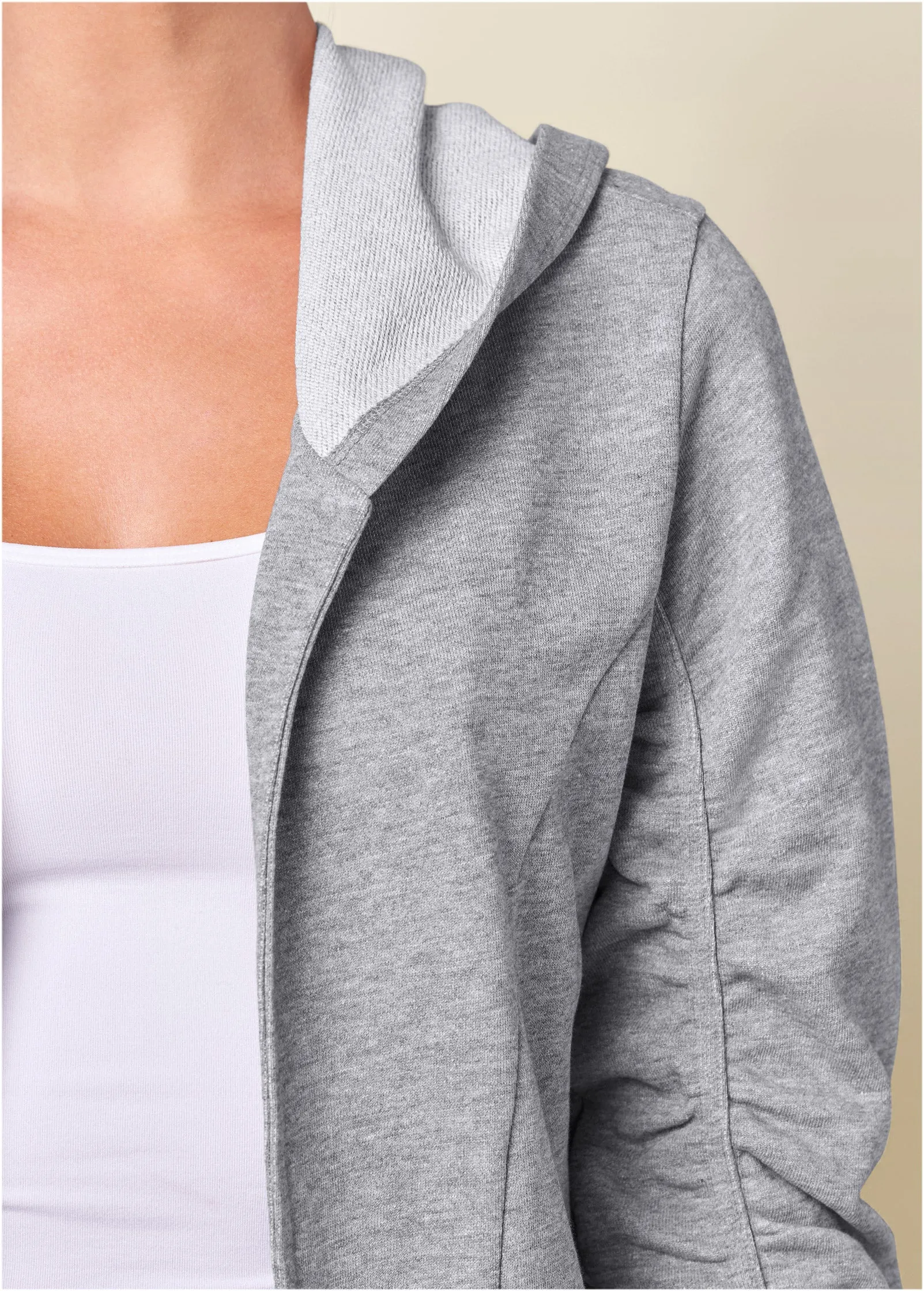 Asymmetrical Lounge Hoodie - Heather Grey sold by VENUS product image thumbnail 3