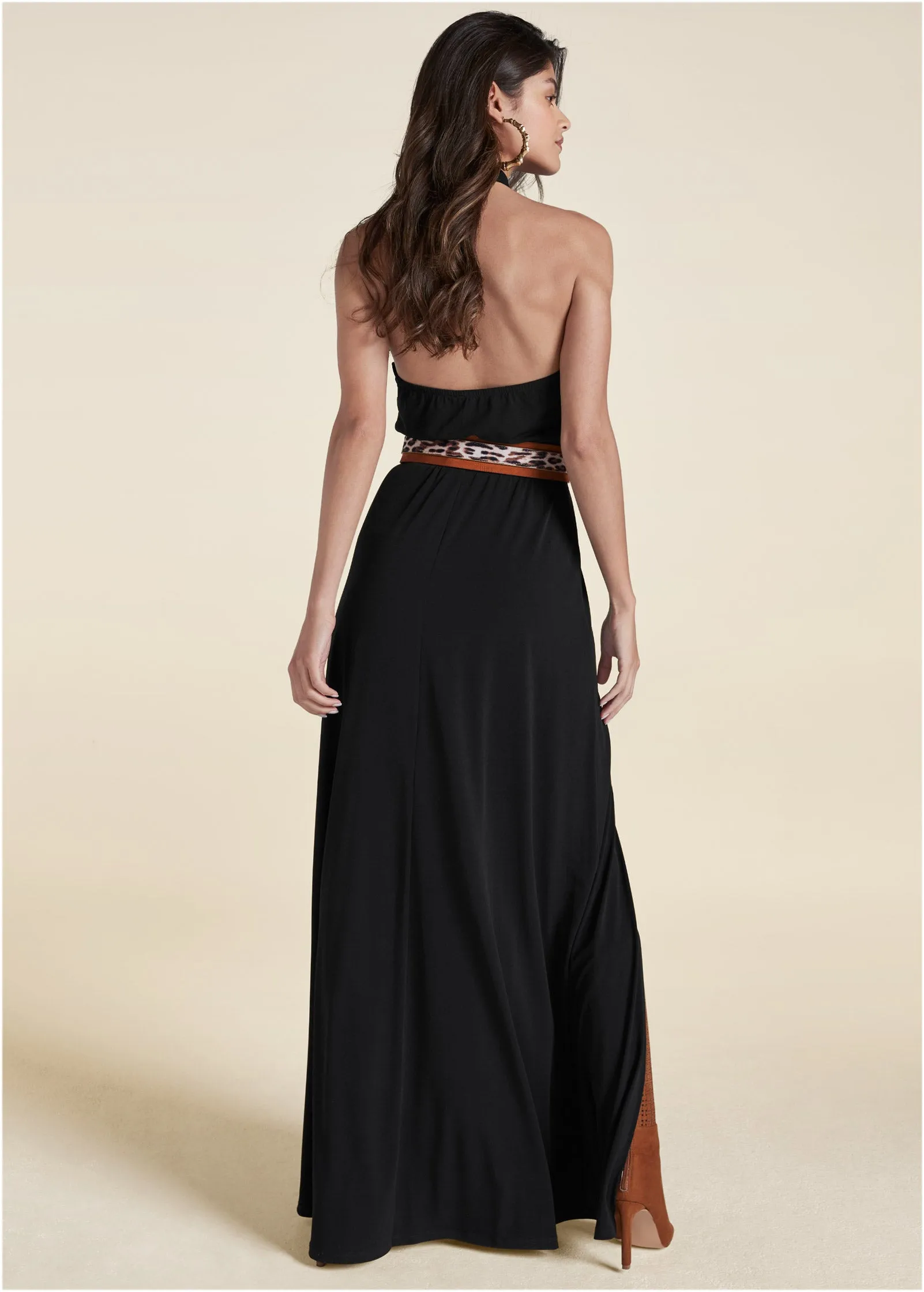 Cross Neck Halter Dress - Black sold by VENUS product image thumbnail 2