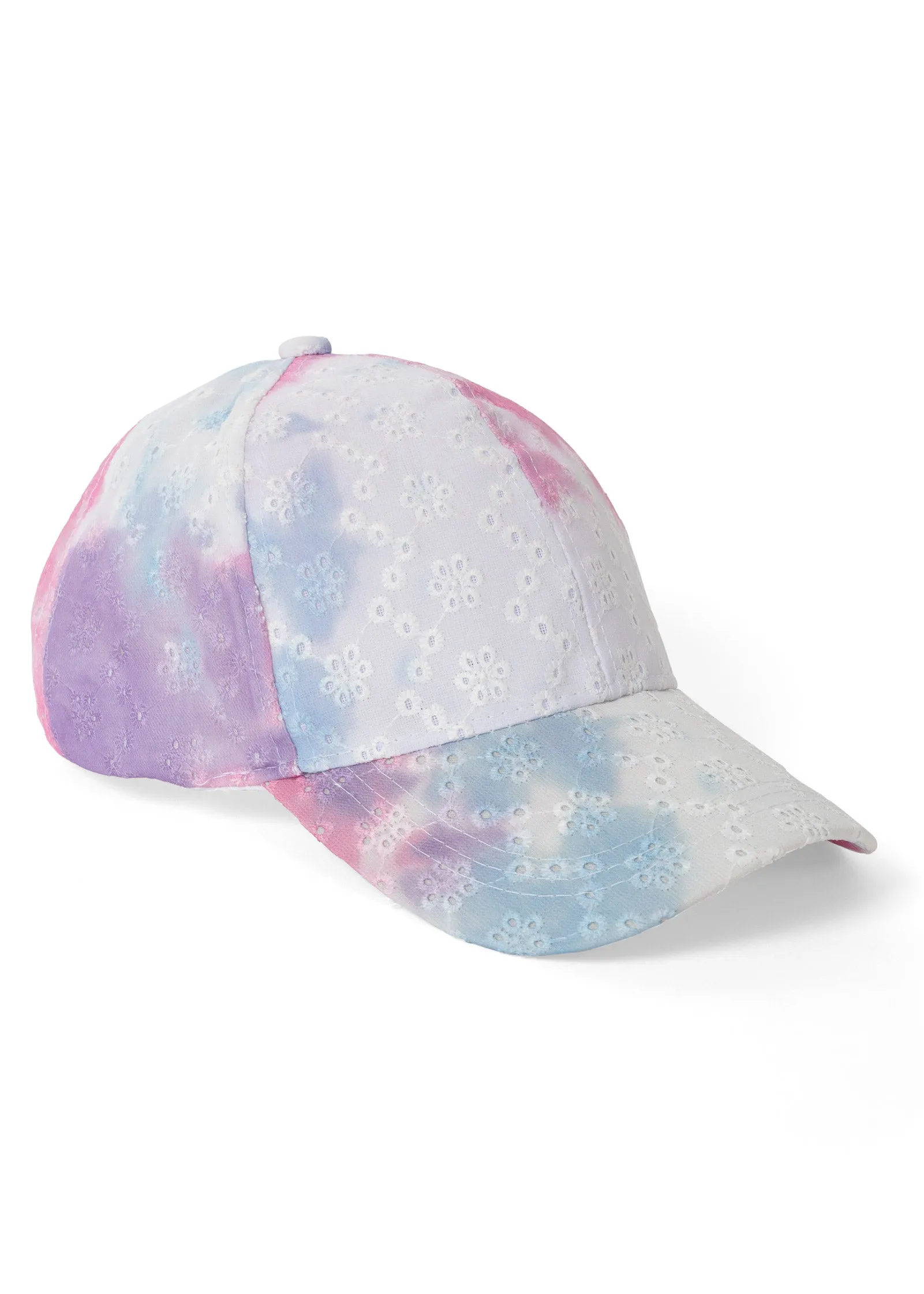 Tie Dye Eyelet Baseball Cap - Pink Multi sold by VENUS