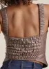 Faux-Leather Corset Top - Brown sold by VENUS