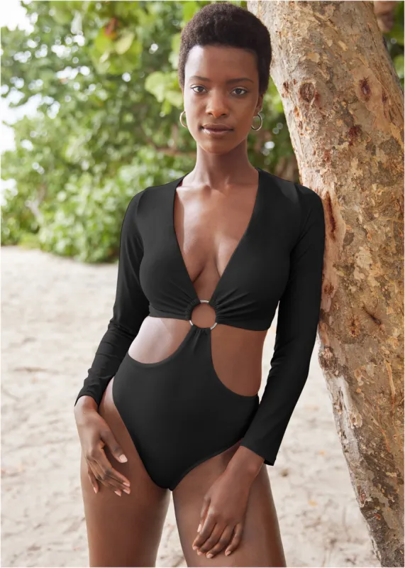 Long Sleeve Monokini - Black Beauty sold by VENUS