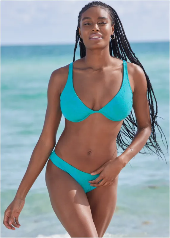 Texture Scoop Bikini Bottom - Tropic Palm sold by VENUS
