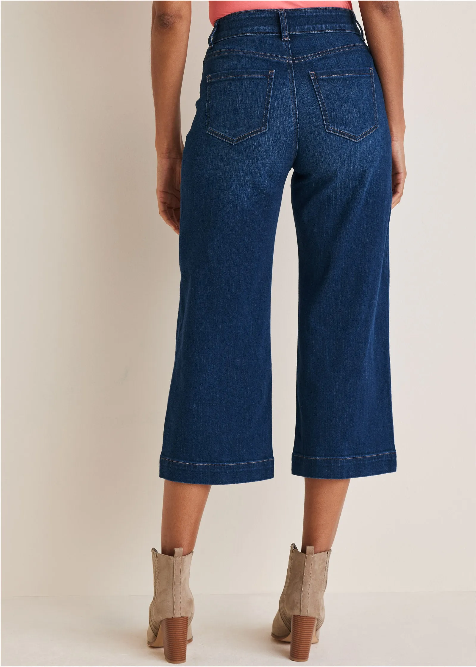Sophia Wide Leg Crop Jeans - Dark Wash sold by VENUS product image thumbnail 2