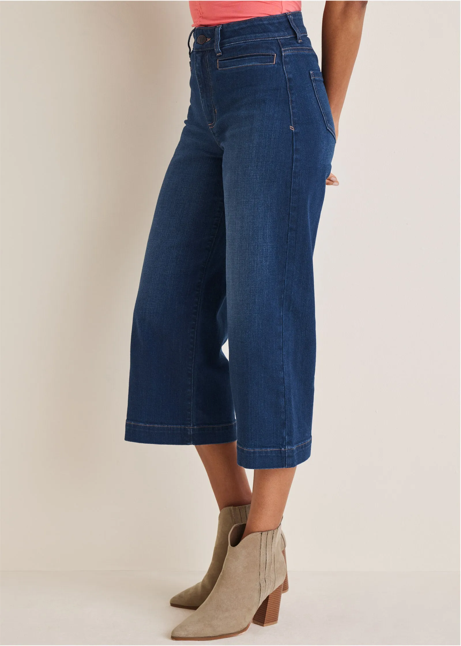 Sophia Wide Leg Crop Jeans - Dark Wash sold by VENUS product image thumbnail 3