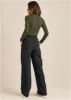 Ribbed Henley Top - Olive sold by VENUS