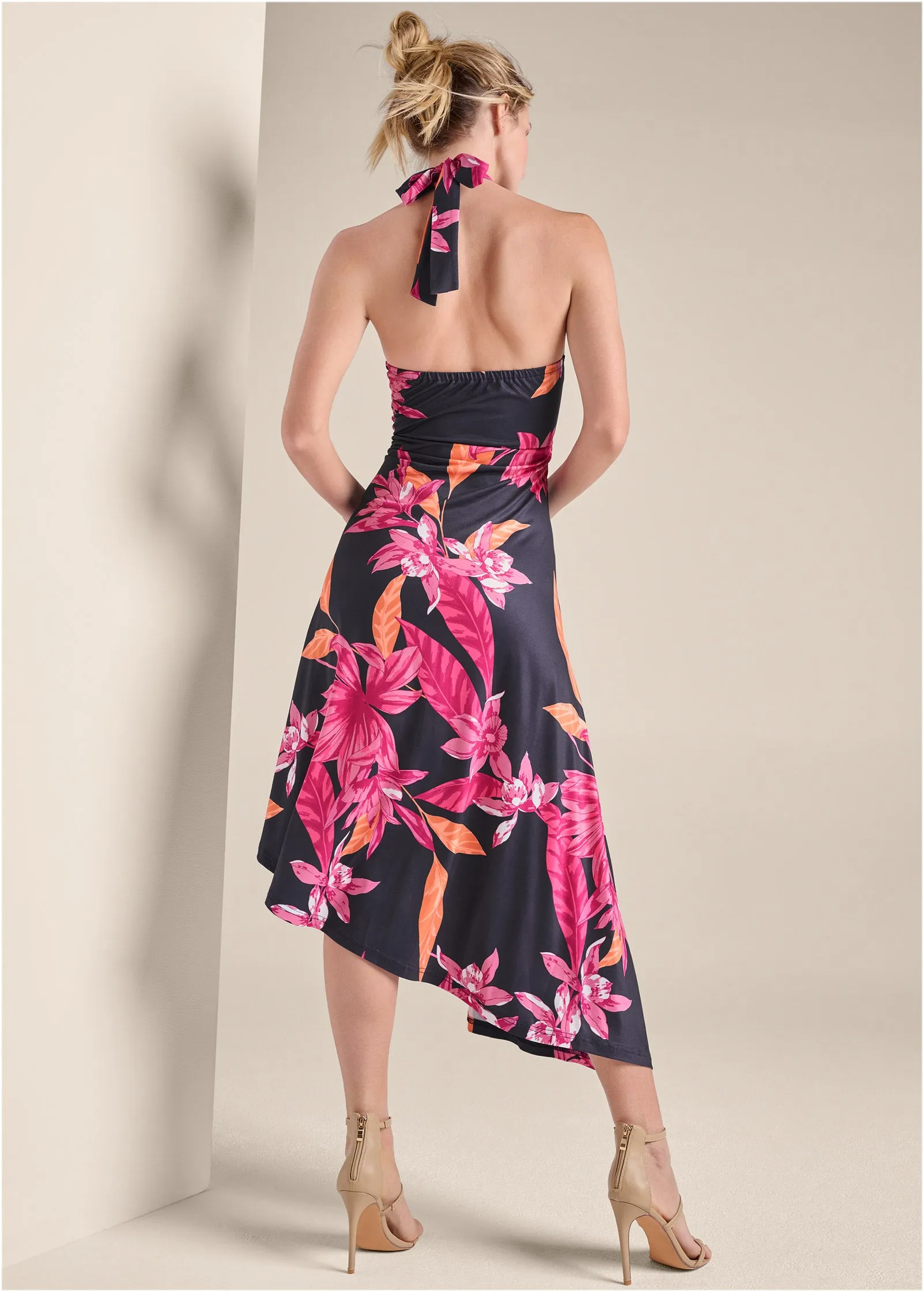 Midnight Floral Halter Dress - Navy Multi sold by VENUS product image thumbnail 2