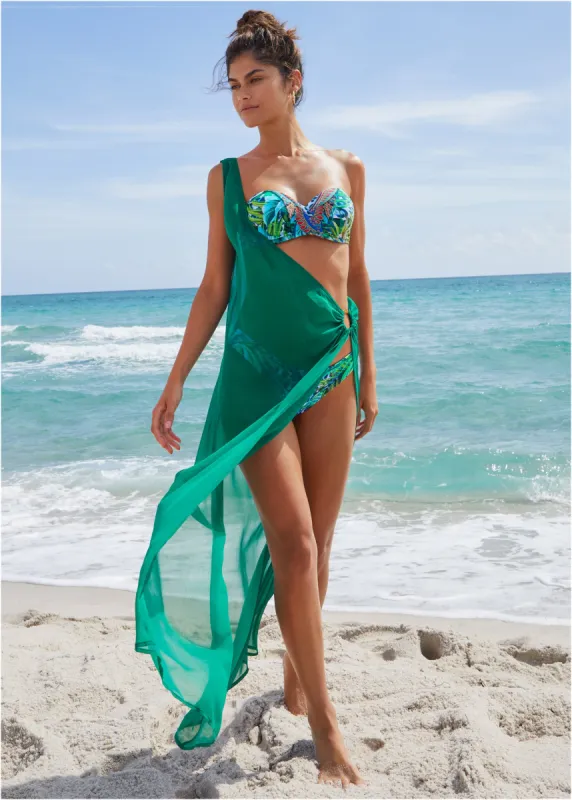 Asymmetrical Cover-Up - Green Glory sold by VENUS