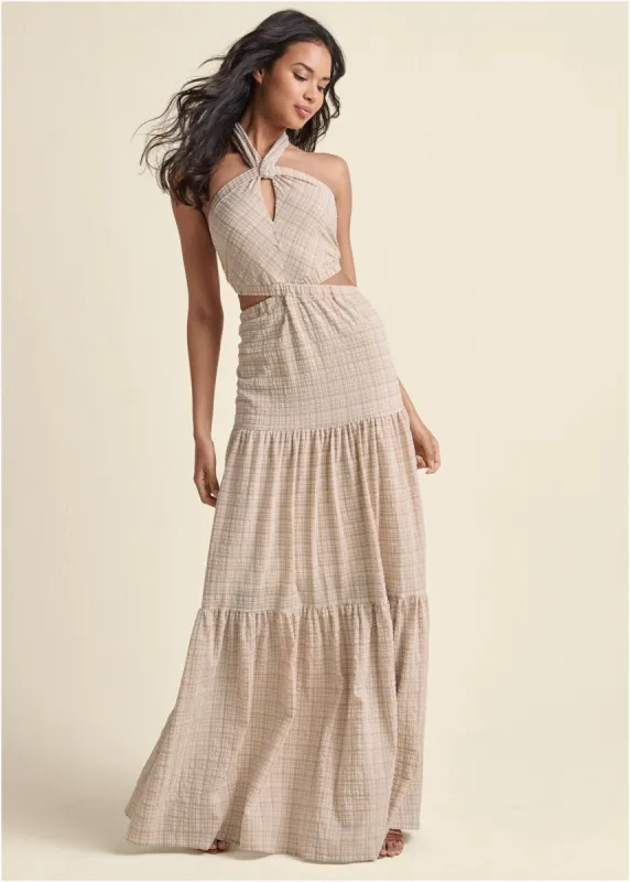 Cut Out Maxi Dress - Off White sold by VENUS