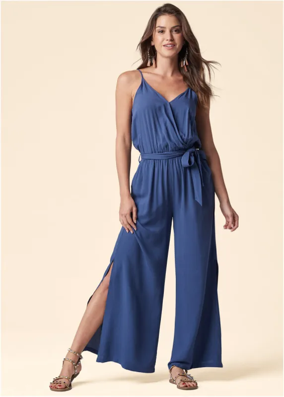 Ruffle Jumpsuit - Blue made by VENUS