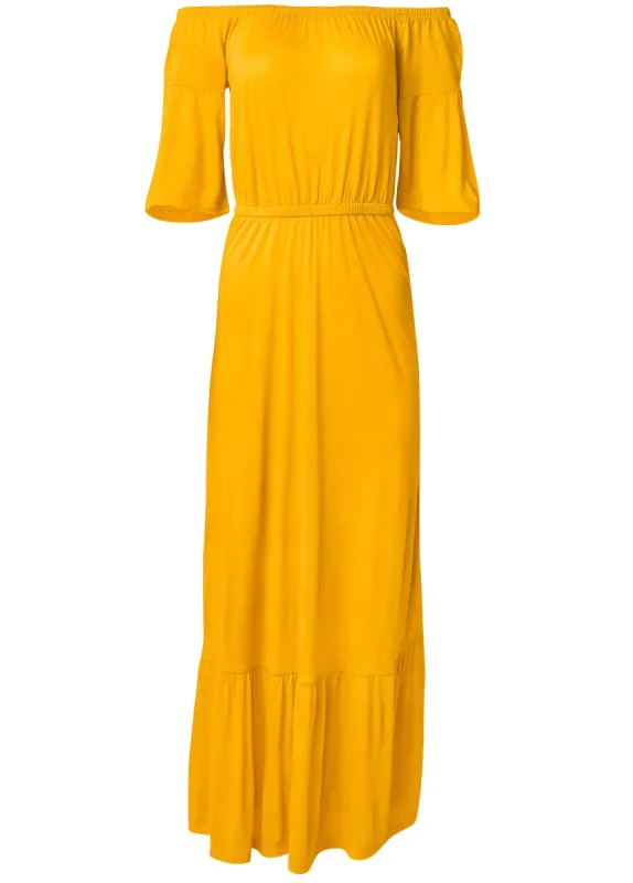 Off-The-Shoulder Maxi Dress - Yellow sold by VENUS