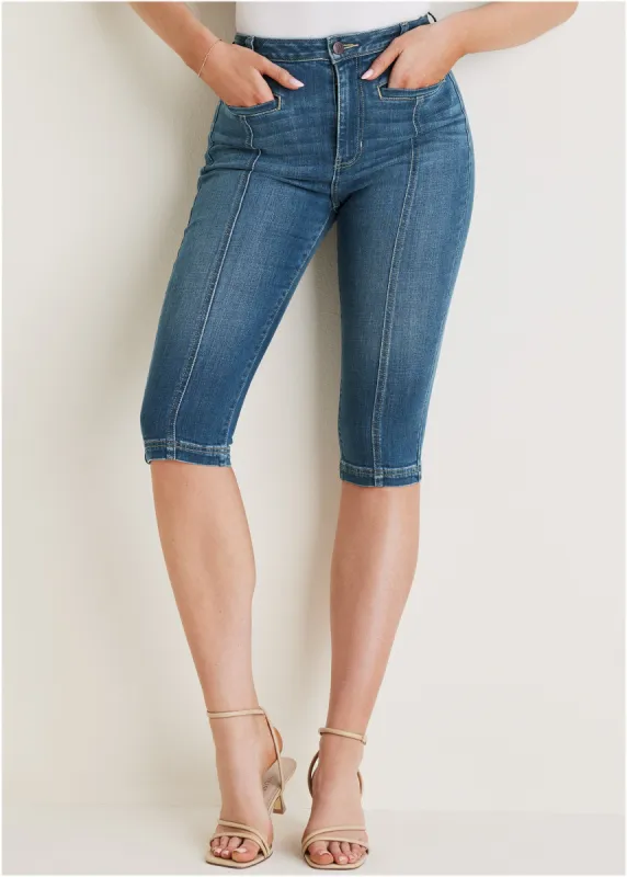 Modern Capri Jeans  - Medium Wash made by VENUS