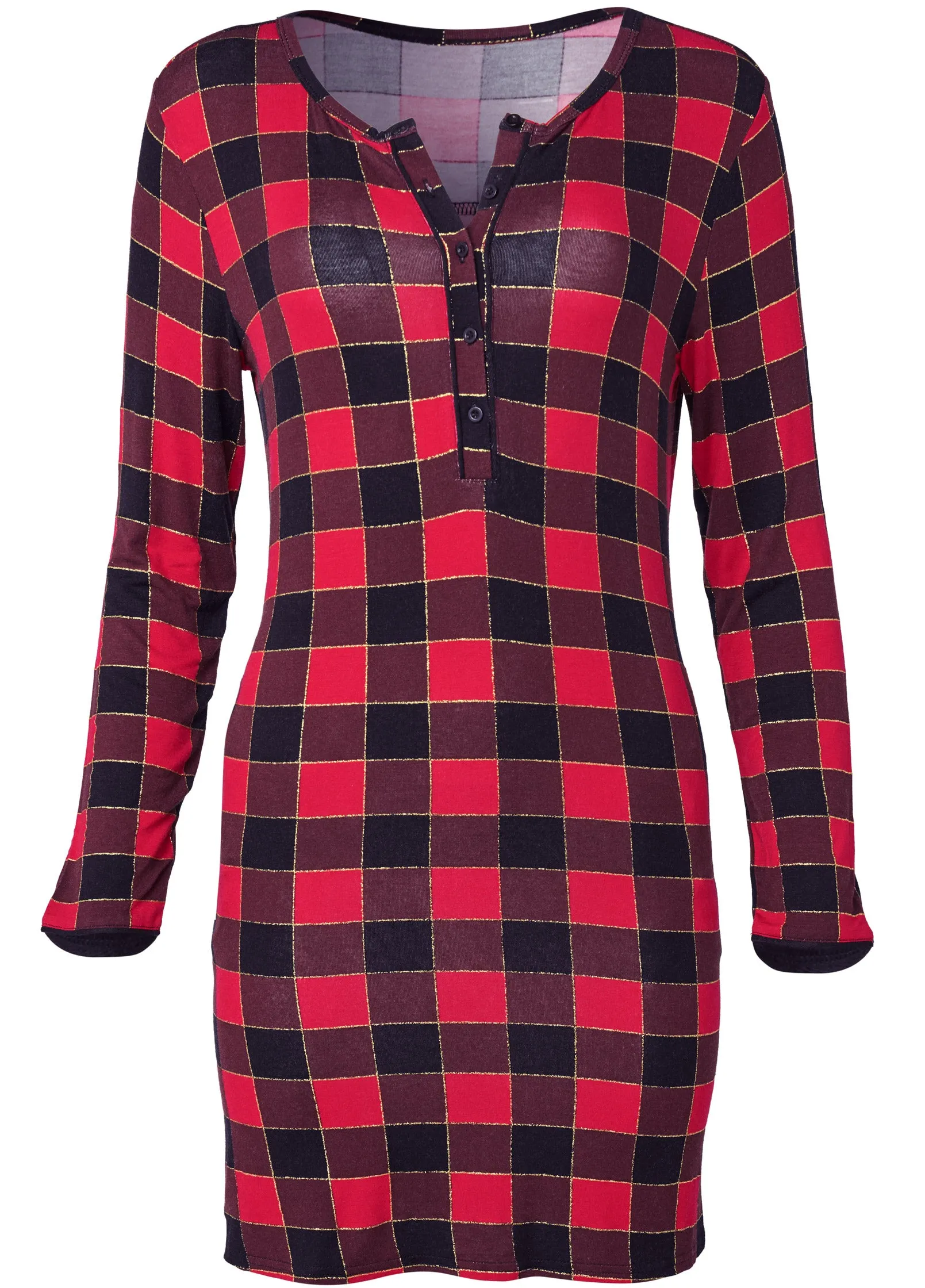Short Sleepshirt - Red & Black sold by VENUS product image thumbnail 5