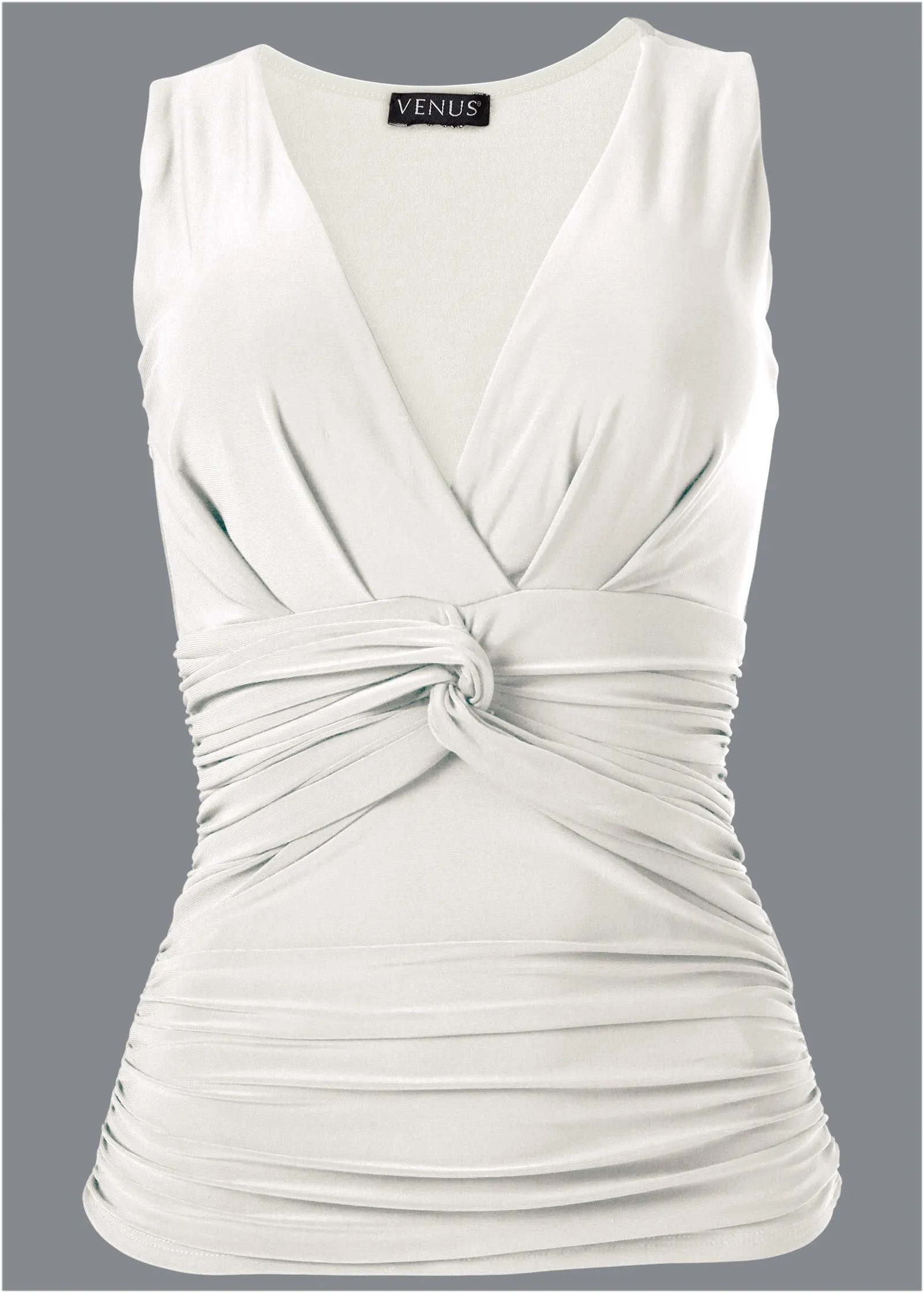 Knot Front Sleeveless Top - White sold by VENUS product image thumbnail 5