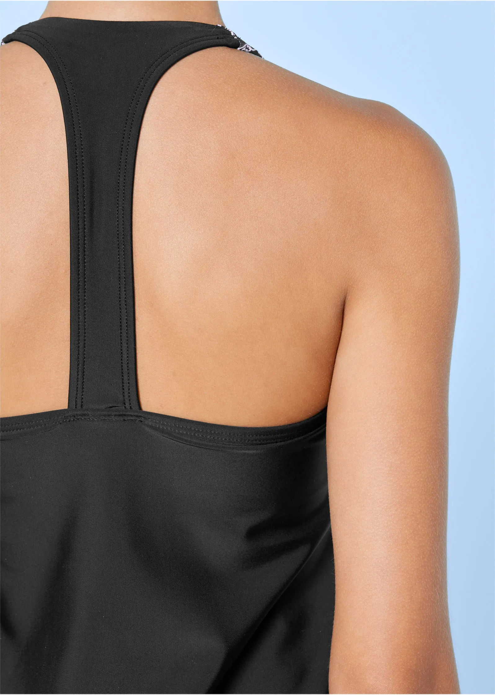Handkerchief Tankini Top - White & Black Mosaic sold by VENUS product image thumbnail 4