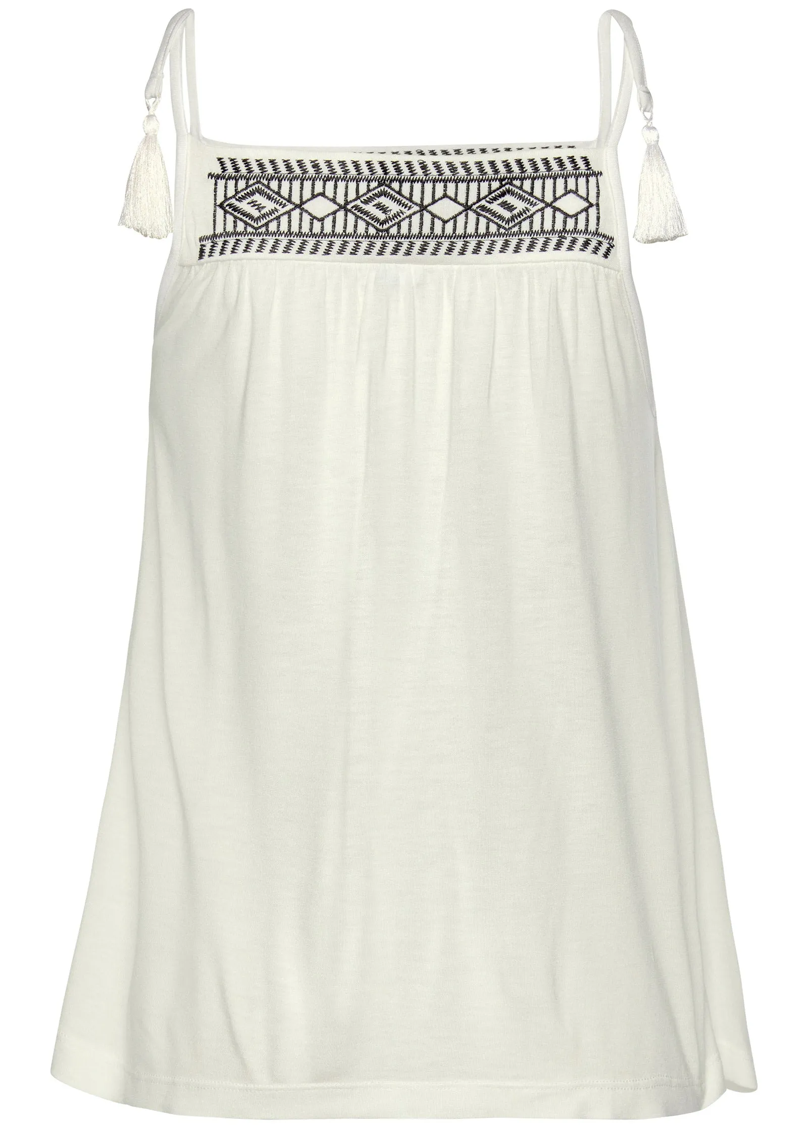 Tie Sleeve Embroidered Tank - Black & White sold by VENUS product image thumbnail 2