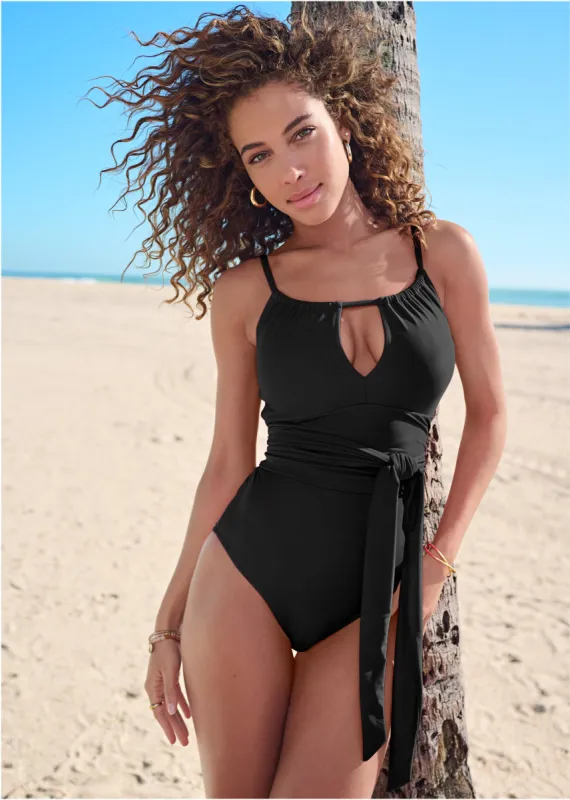 Belted One-Piece - Black Beauty sold by VENUS