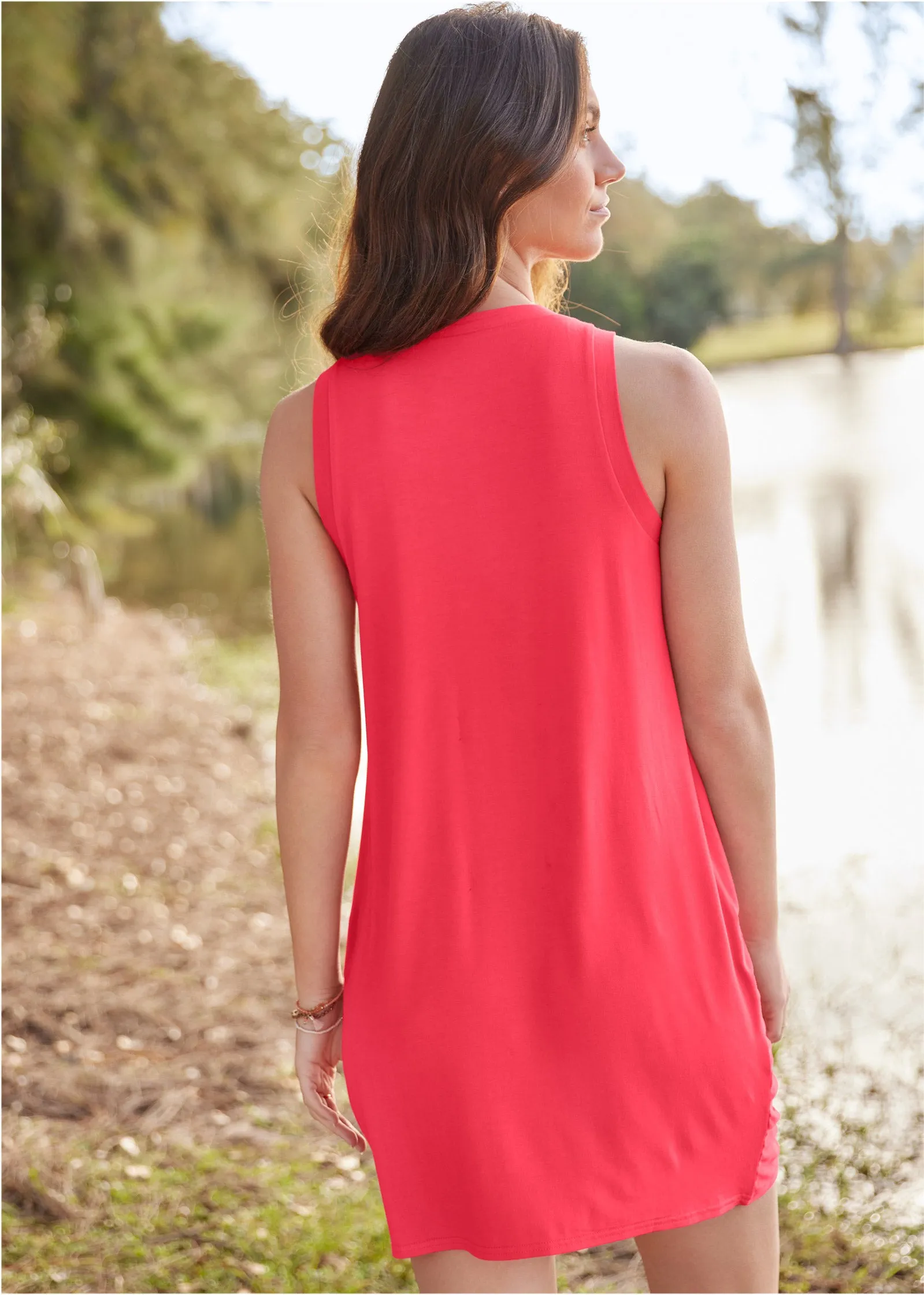 Twist Front Cover-Up Dress - Sunset Pink sold by VENUS product image thumbnail 2