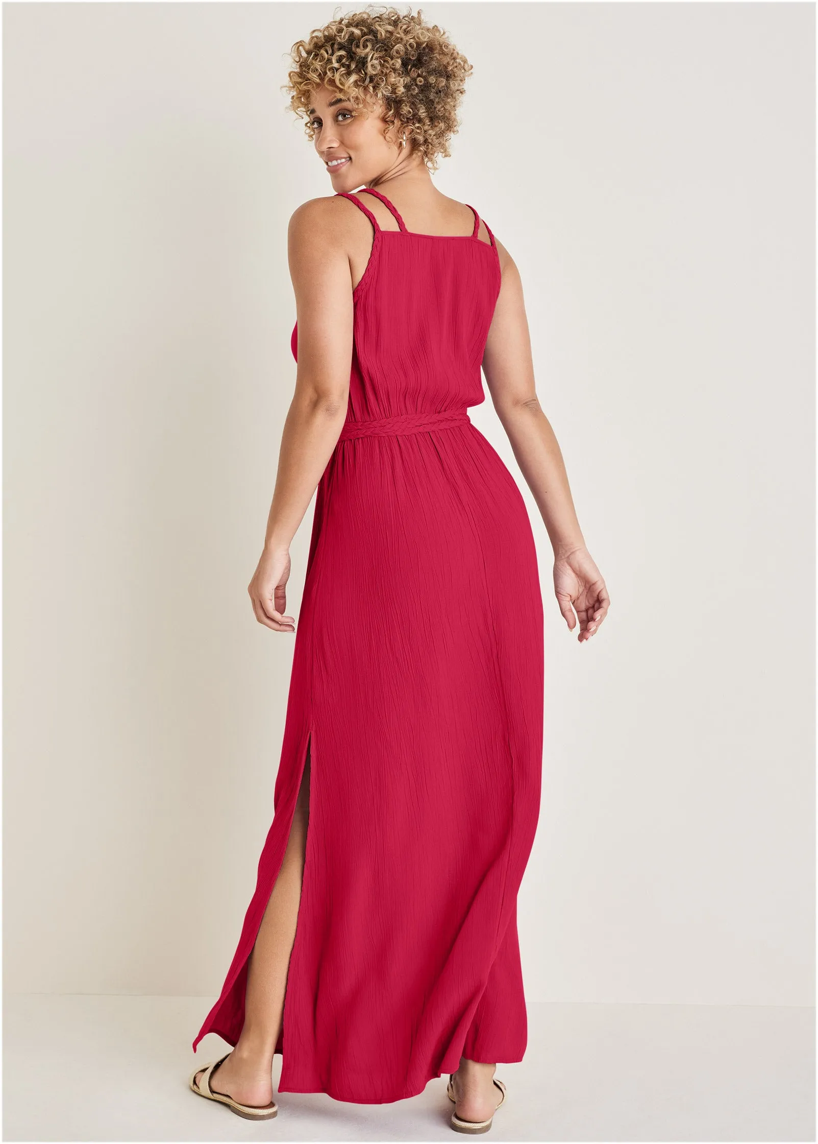 Braided Detail Maxi Dress - Barberry sold by VENUS product image thumbnail 2