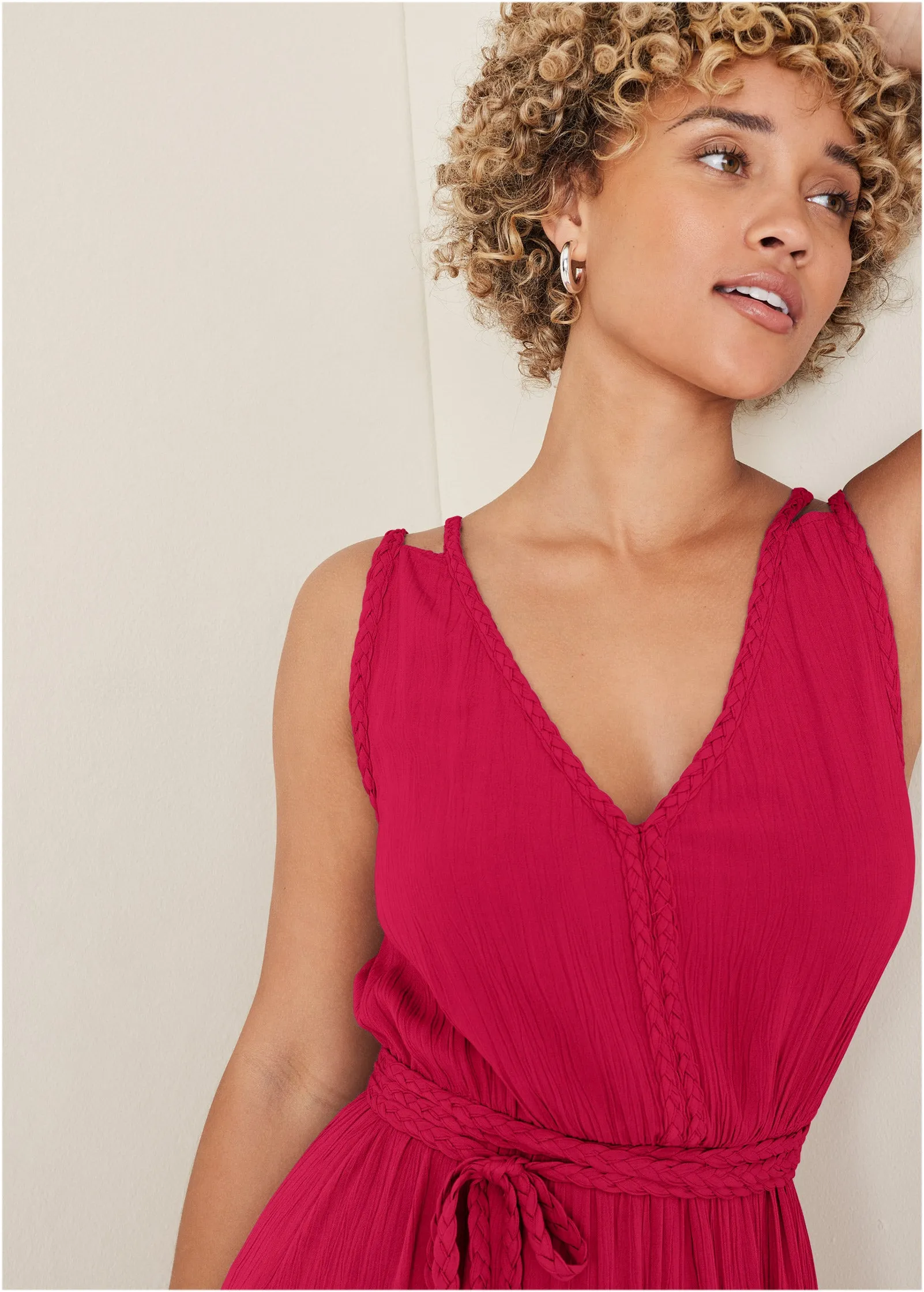 Braided Detail Maxi Dress - Barberry sold by VENUS product image thumbnail 3