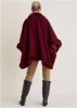 Fur Trim Wrap Shawl - Red sold by VENUS