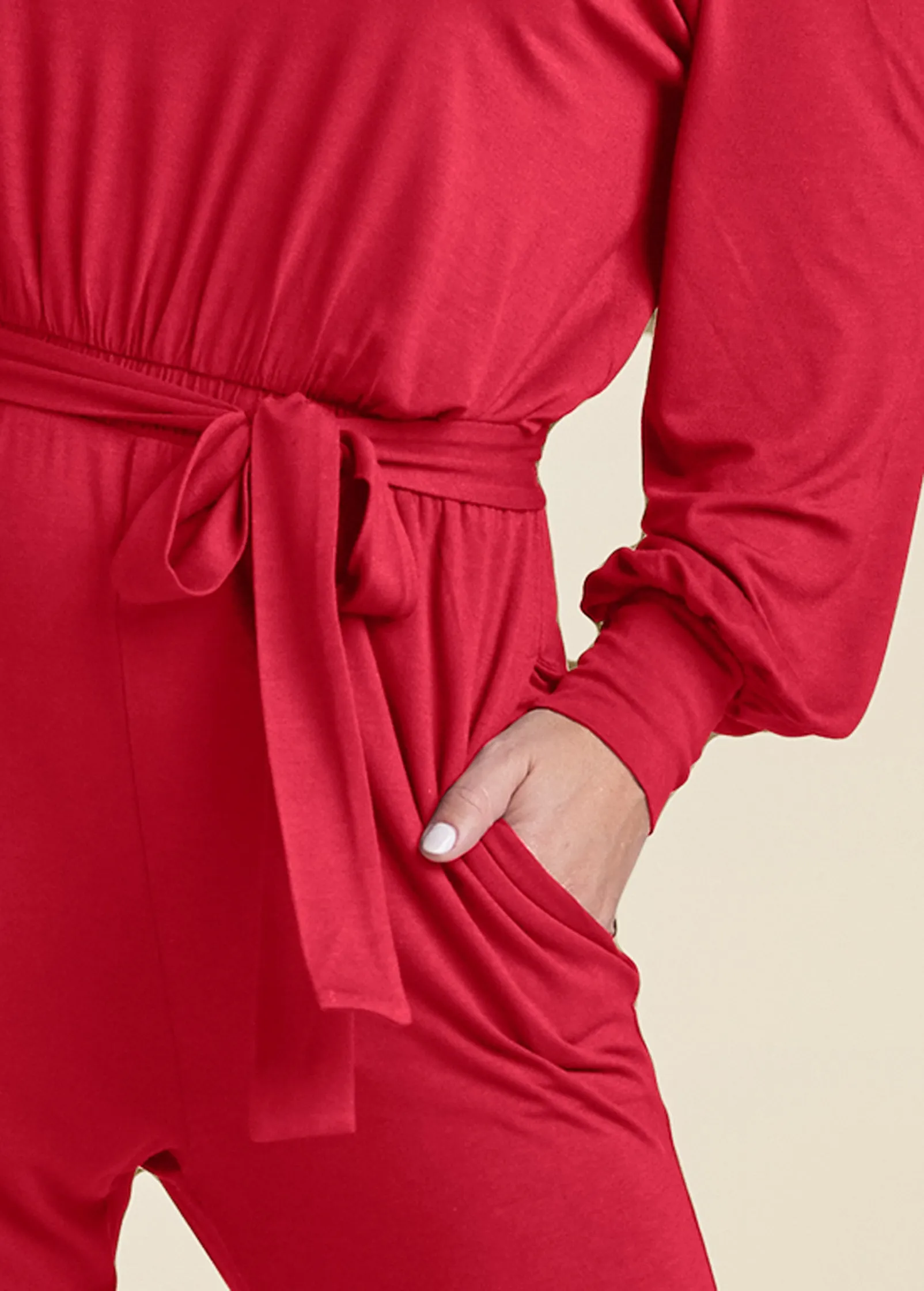 Off-Shoulder Jumpsuit - Red sold by VENUS product image thumbnail 3