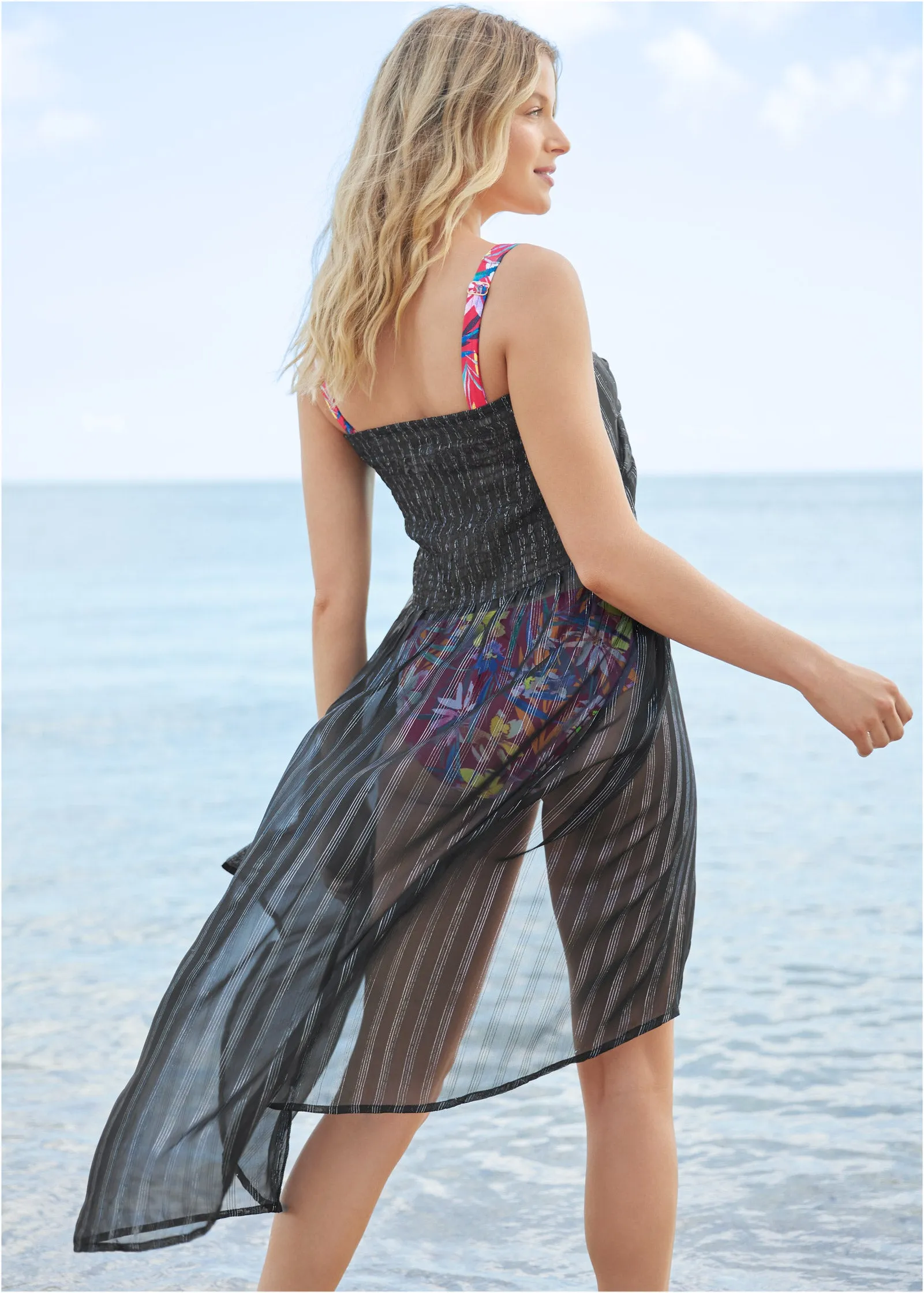 Convertible Tie-Front Cover-Up - Black sold by VENUS product image thumbnail 2