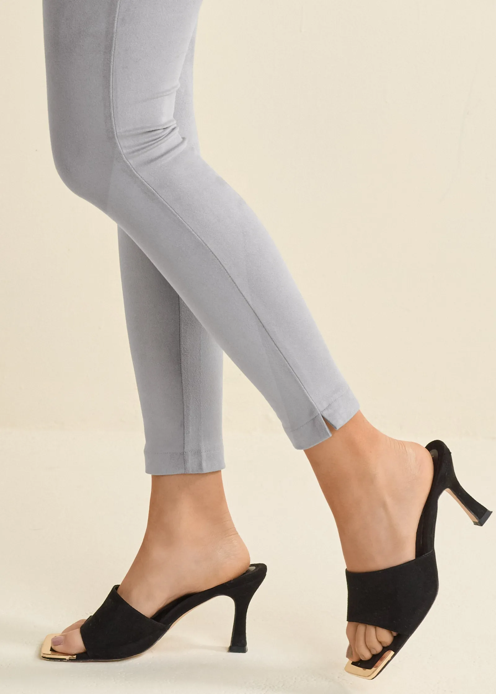 Pull On Faux Suede Skinny Pants - Grey sold by VENUS product image thumbnail 5