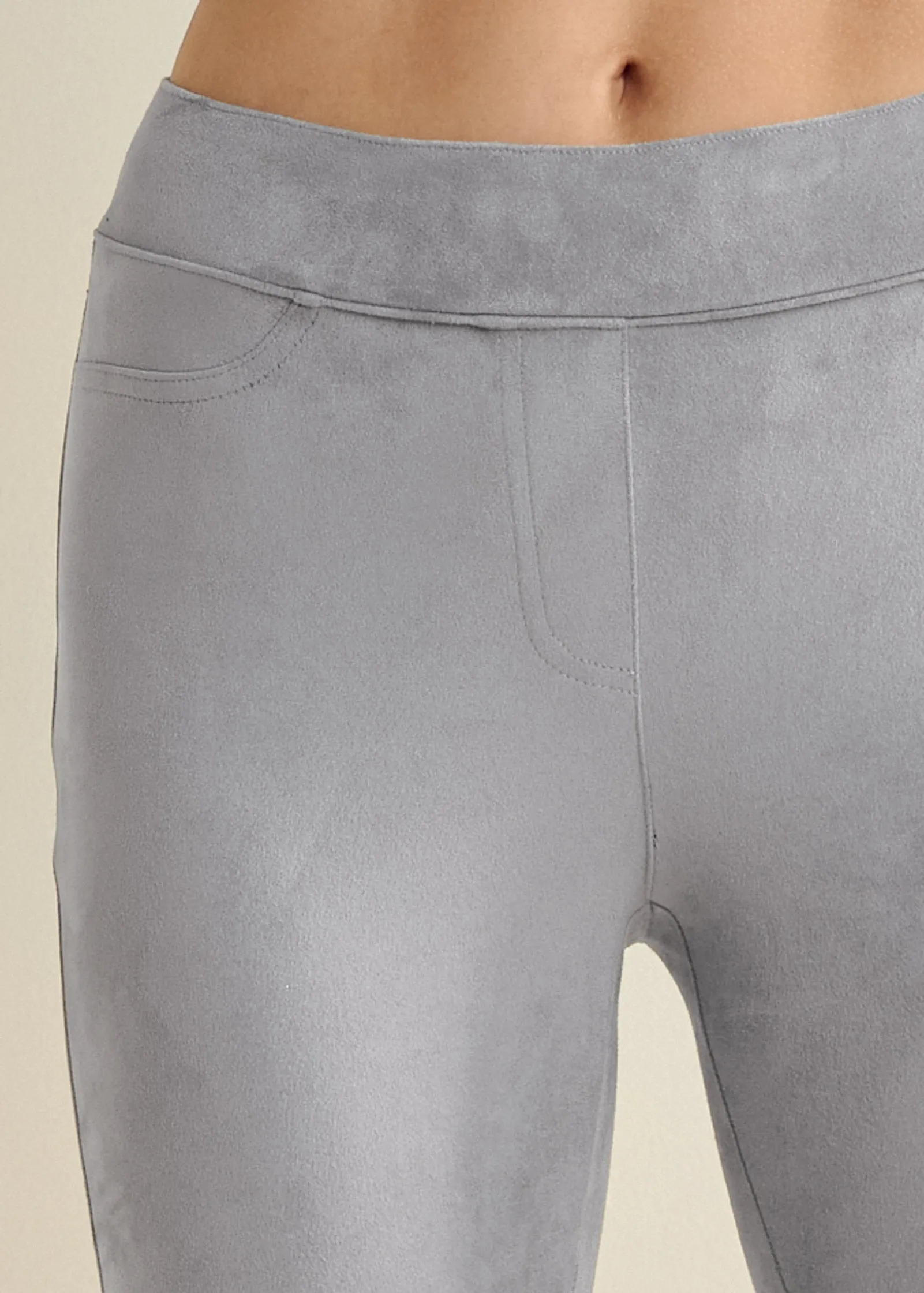 Pull On Faux Suede Skinny Pants - Grey sold by VENUS product image thumbnail 4