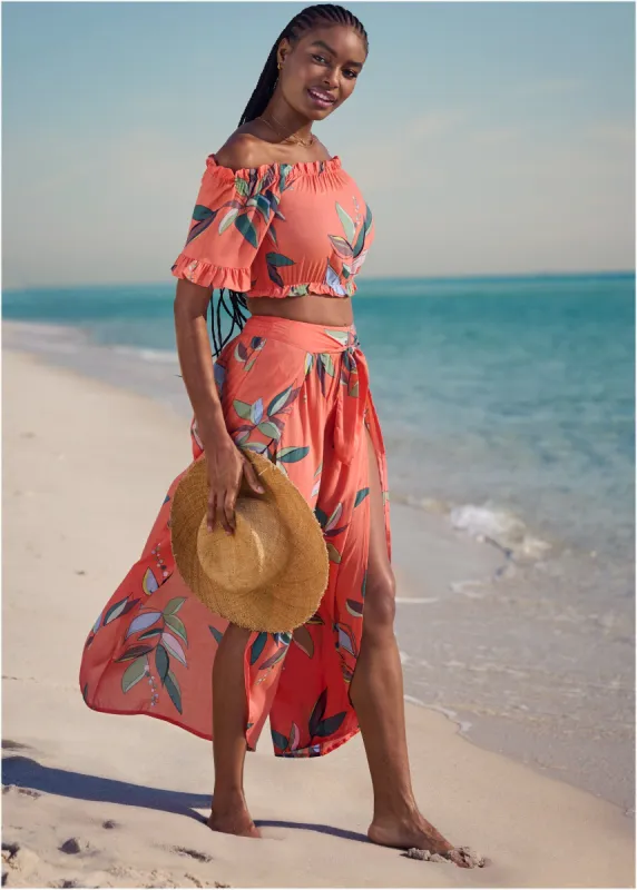 Flirty Peasant Cover-Up Top - Tropical Breeze sold by VENUS