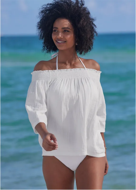 Pack And Go Shirt Cover-Up - Pearl White sold by VENUS