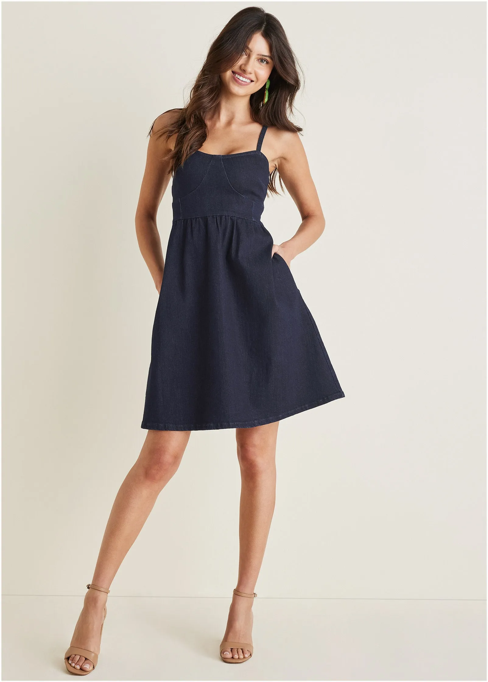 Denim A-Line Dress - Dark Wash sold by VENUS product image thumbnail 5