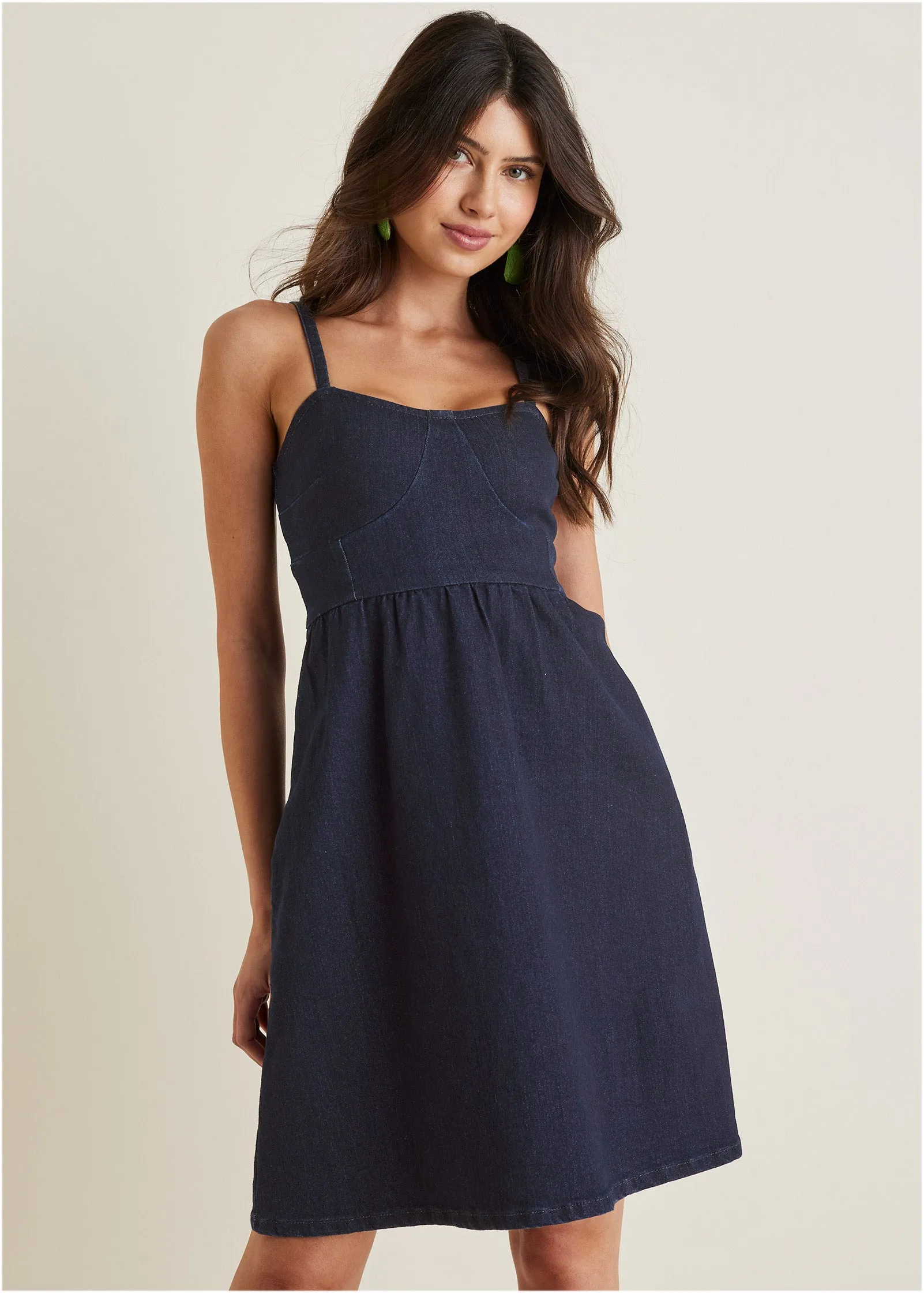 Denim A-Line Dress - Dark Wash sold by VENUS