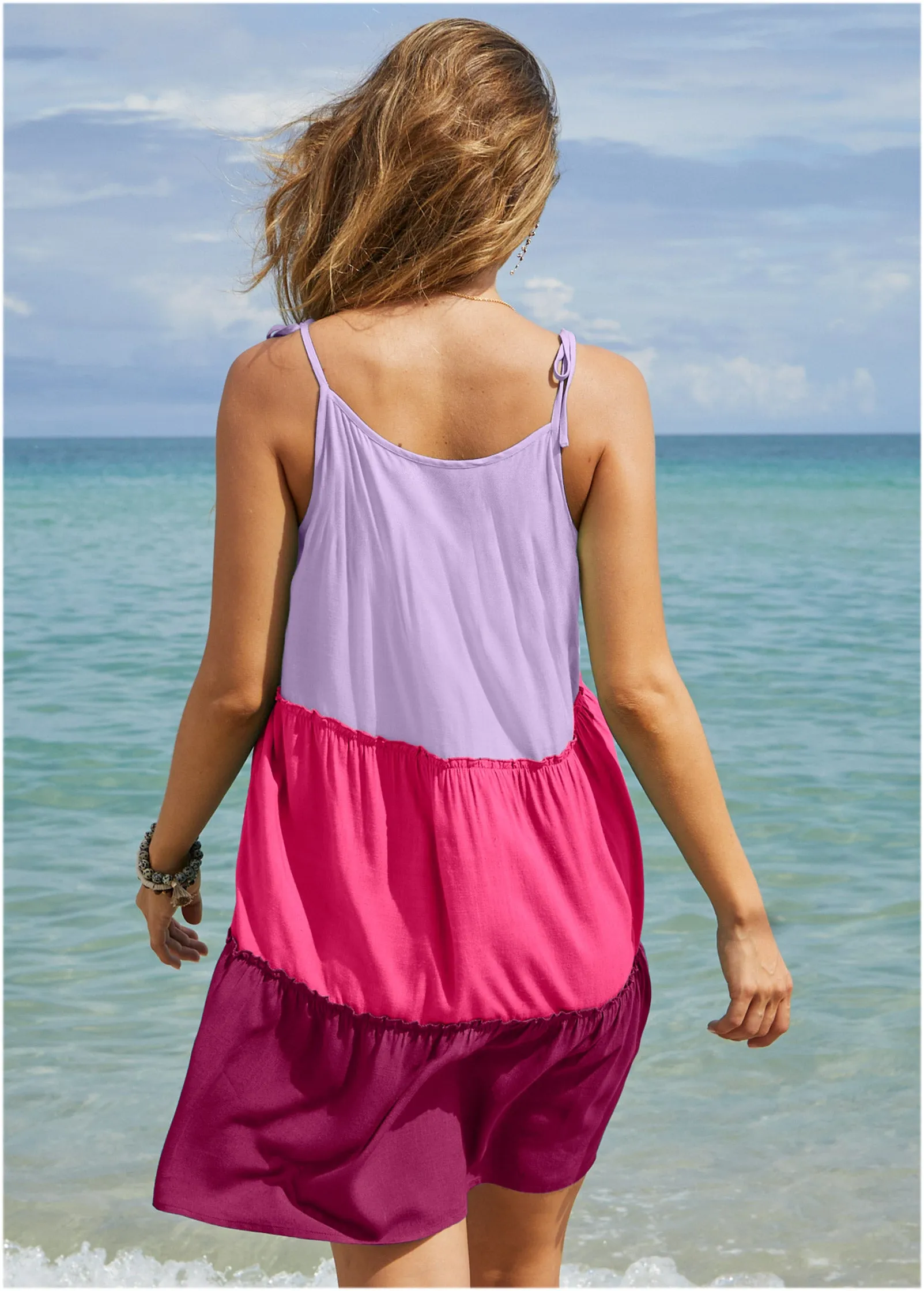 Tiered Cover-Up Dress - Pink Aurora sold by VENUS product image thumbnail 2