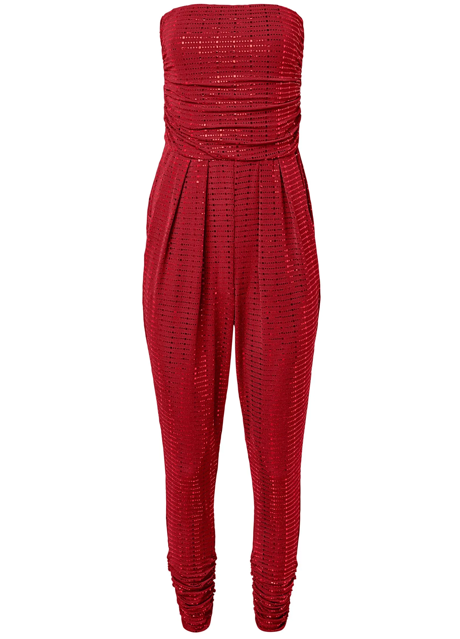 Ruched Sequin Jumpsuit - Red sold by VENUS product image thumbnail 5