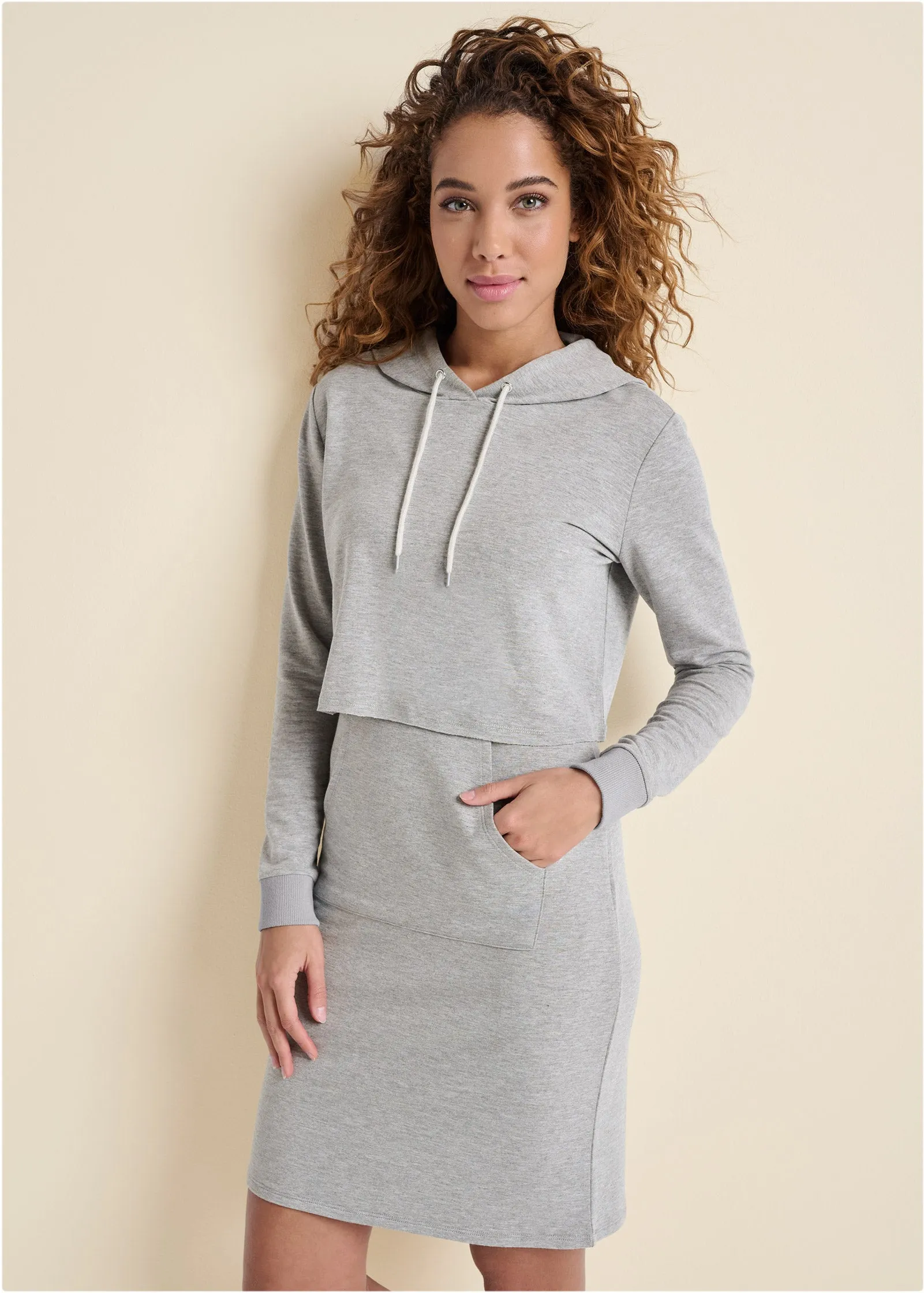 Layered Lounge Dress Set - Heather Grey sold by VENUS