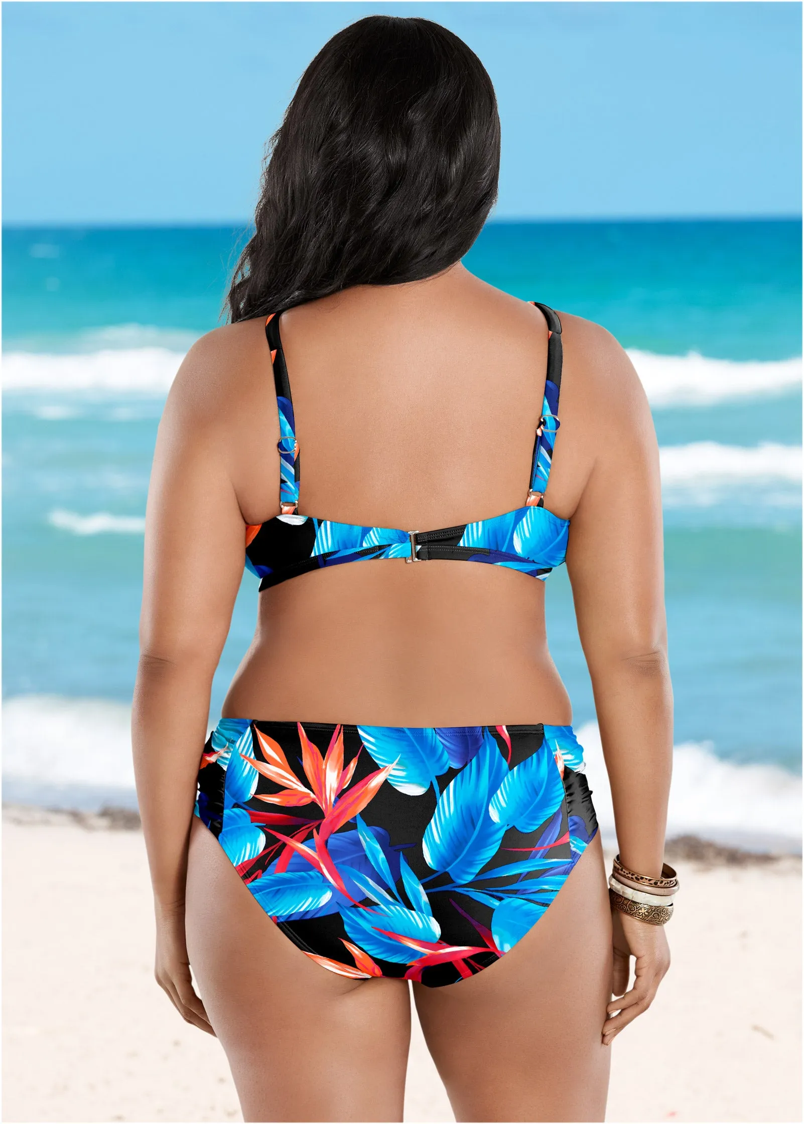 Keyhole High Neck Top - Blue Tropics sold by VENUS product image thumbnail 5