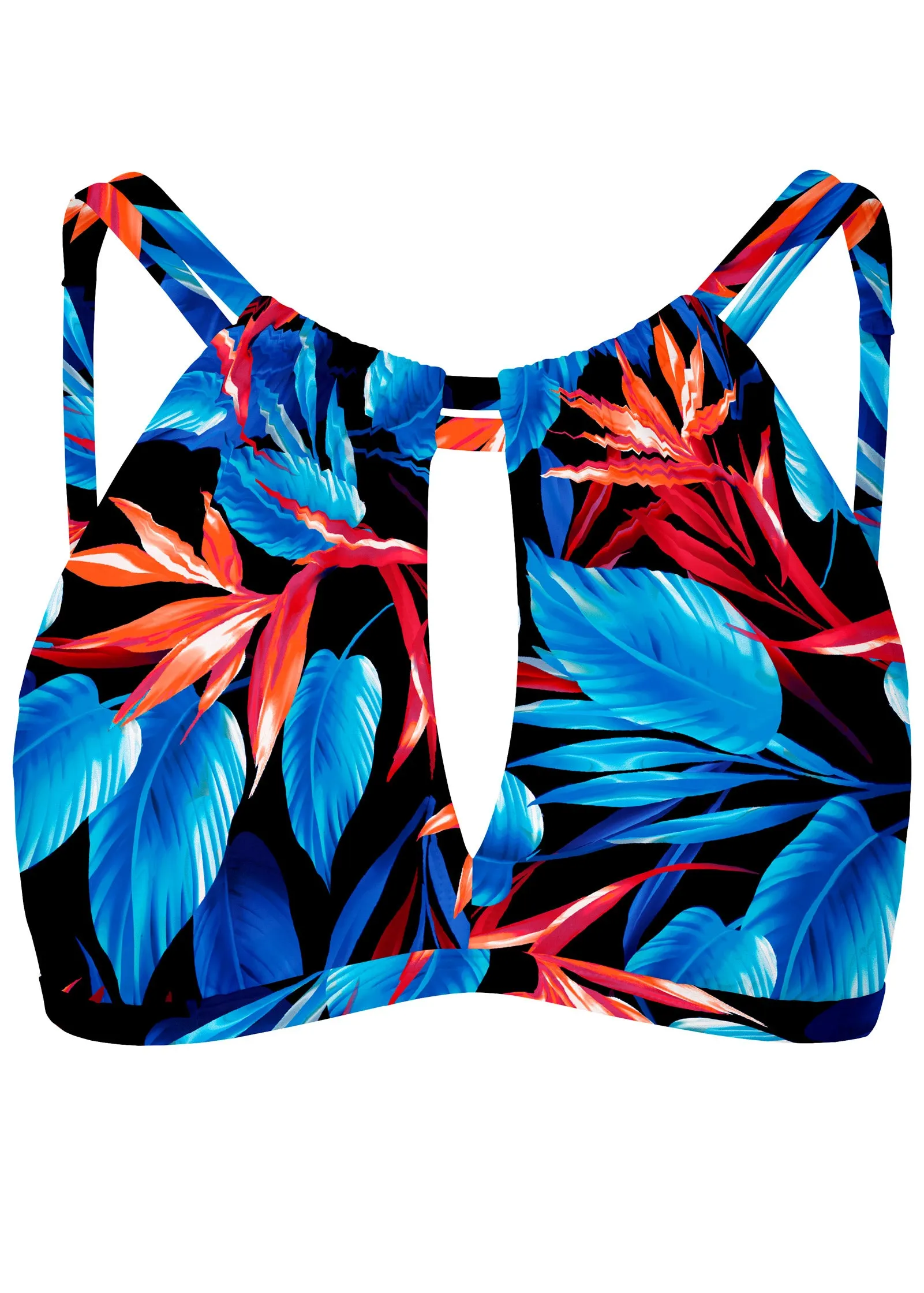 Keyhole High Neck Top - Blue Tropics sold by VENUS product image thumbnail 3